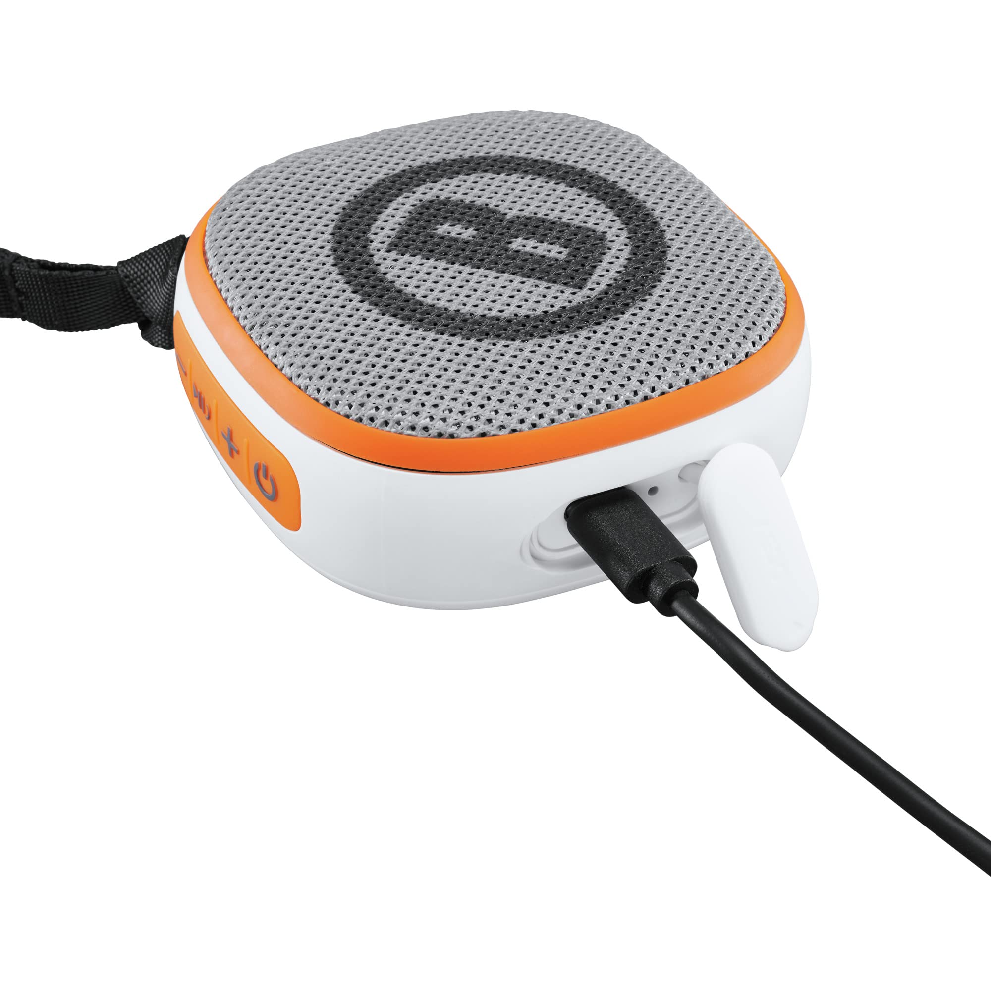 Bushnell Disc Jockey  Bluetooth  Speaker, Lightweight Disk Golf  Speaker With Distance To Basket  Gps, White/Orange, Small