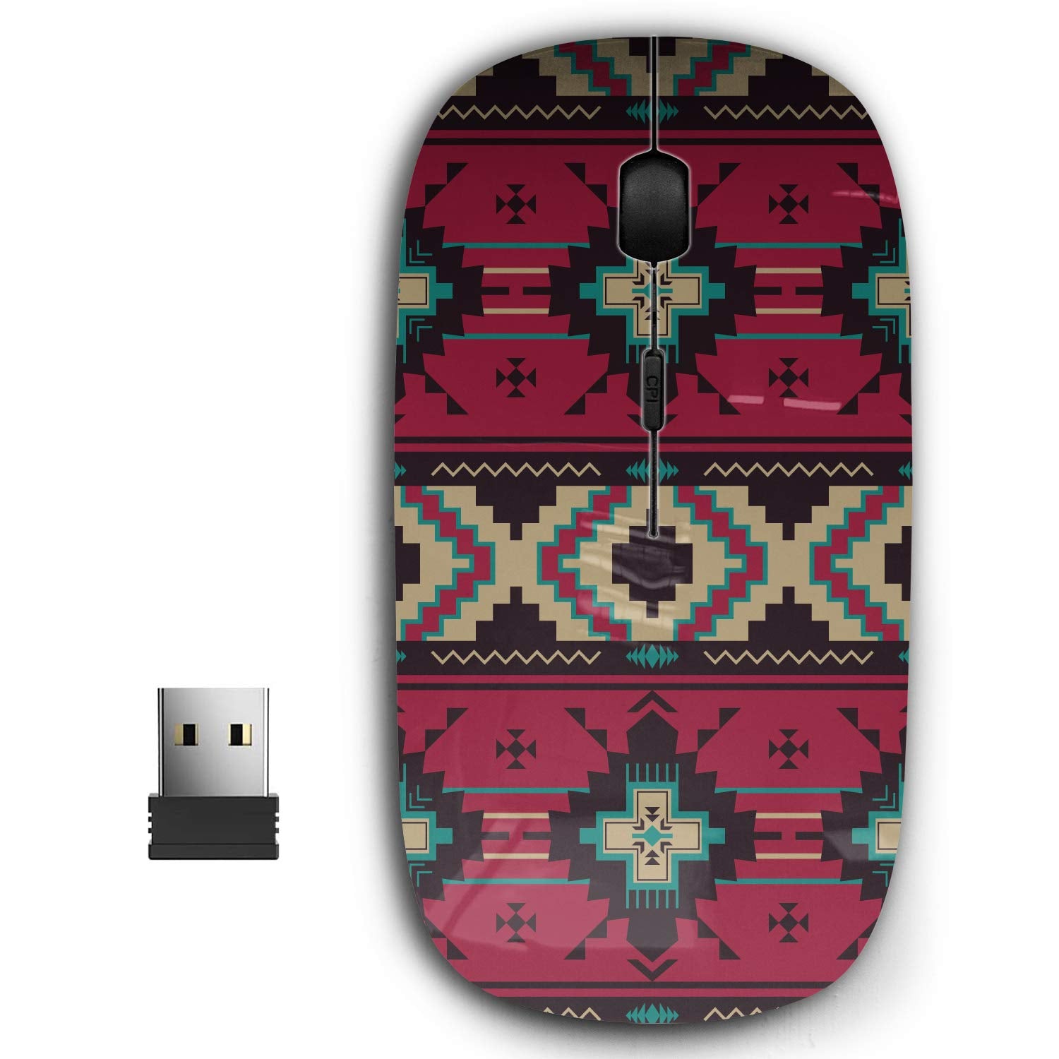 Kawamouse 2.4G Ergonomic Portable Usb Wireless Mouse For Pc, Laptop, Computer, Notebook With Nano Receiver (Ethnic Native Southw