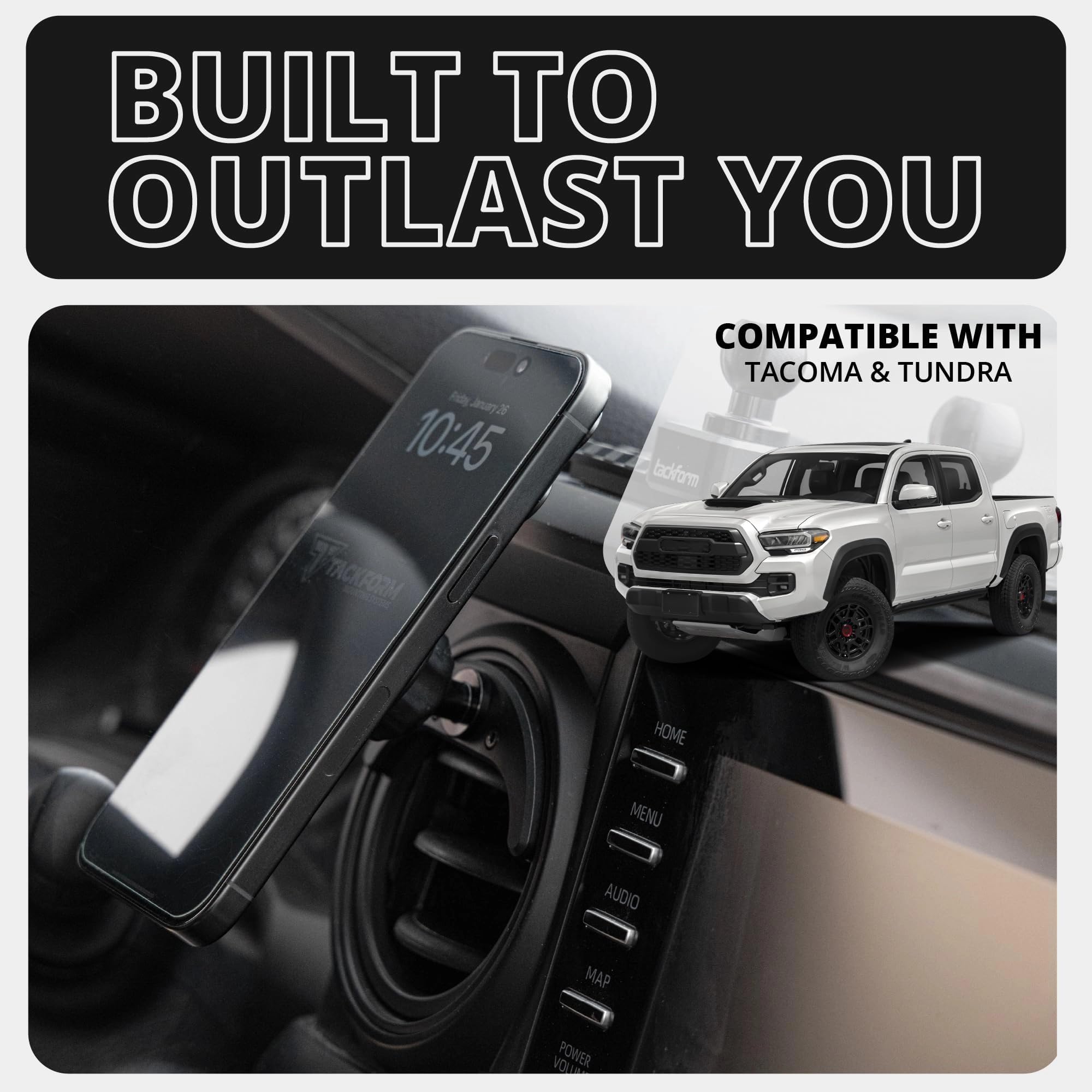 Tackform Link Vent Mount Universal Magnetic Phone Holder Compatible With 2016-2023 Toyota Tacoma And 2014-2021 Toyota Tundra | B