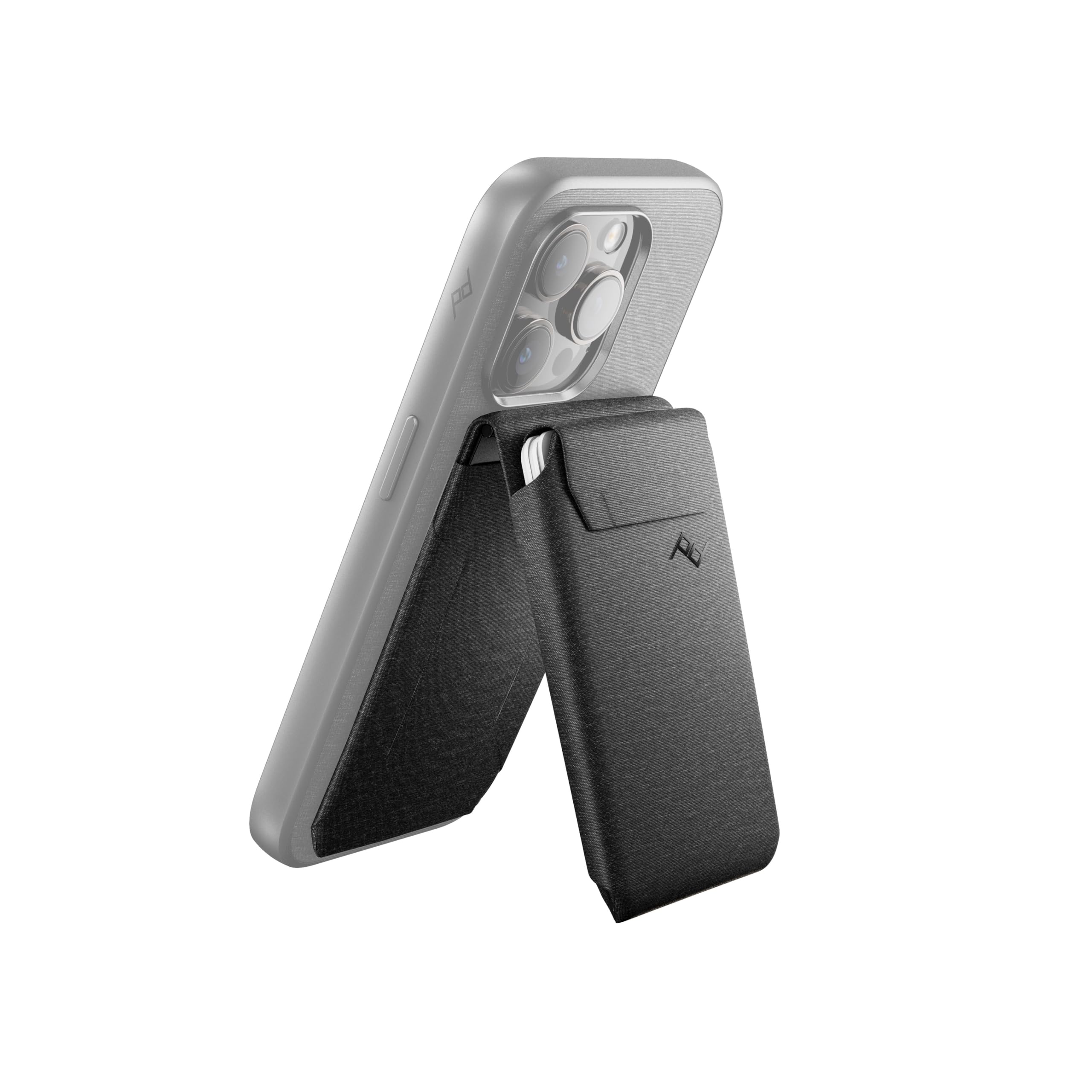 Peak Design Mobile Stand Wallet, Charcoal, Slim Profile, On-Demand Stand, Weatherproof Nylon Fabric, Connects to Mobile Cases, M