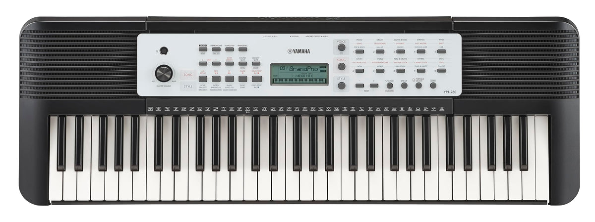 Yamaha Ypt 280 Portable Keyboard For Beginners With Music Rest, Power Adapter