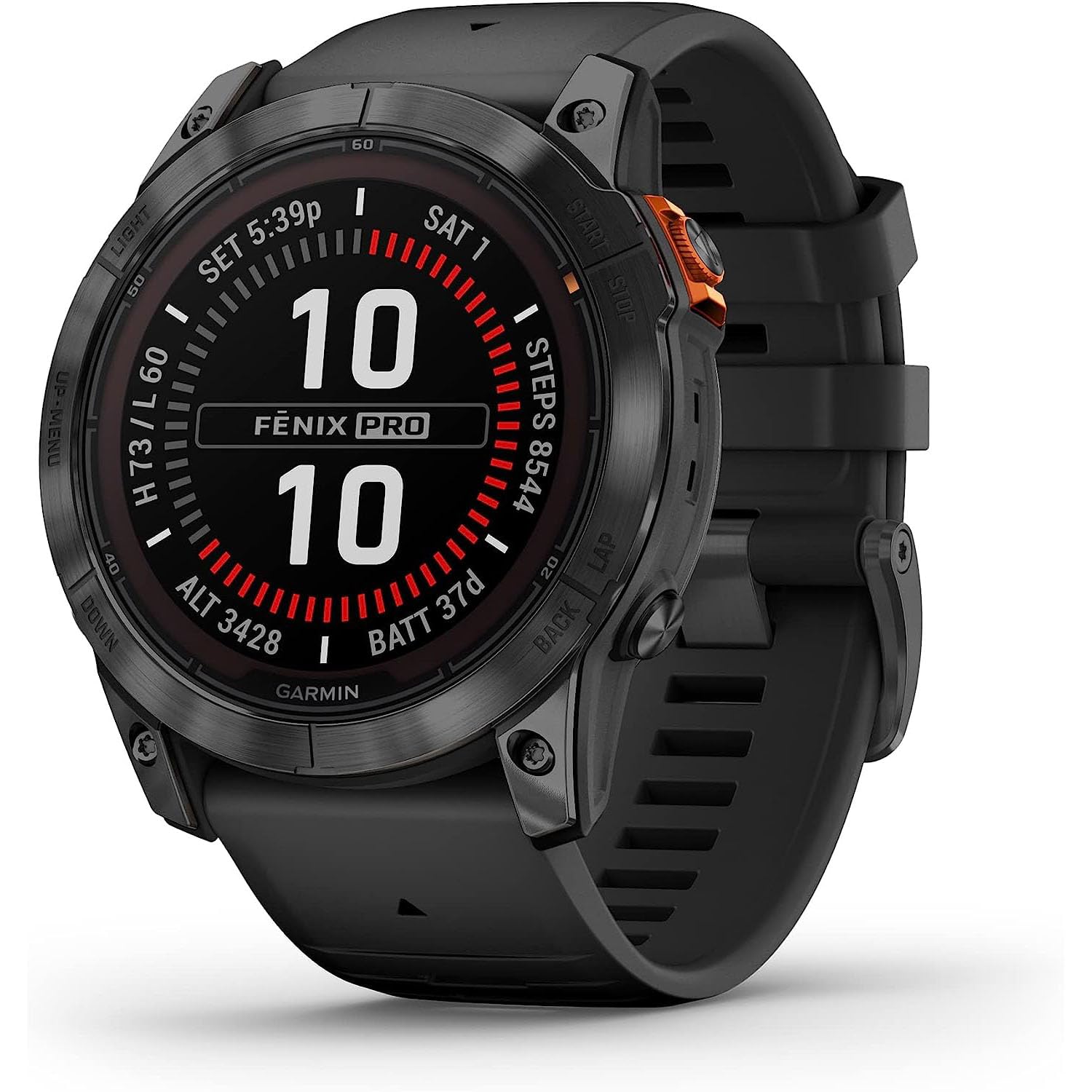 Garmin Fenix 7X Pro Solar, Glass, Slate Gray Steel, Black Bundle With 2 Year Enhanced Protection Pack