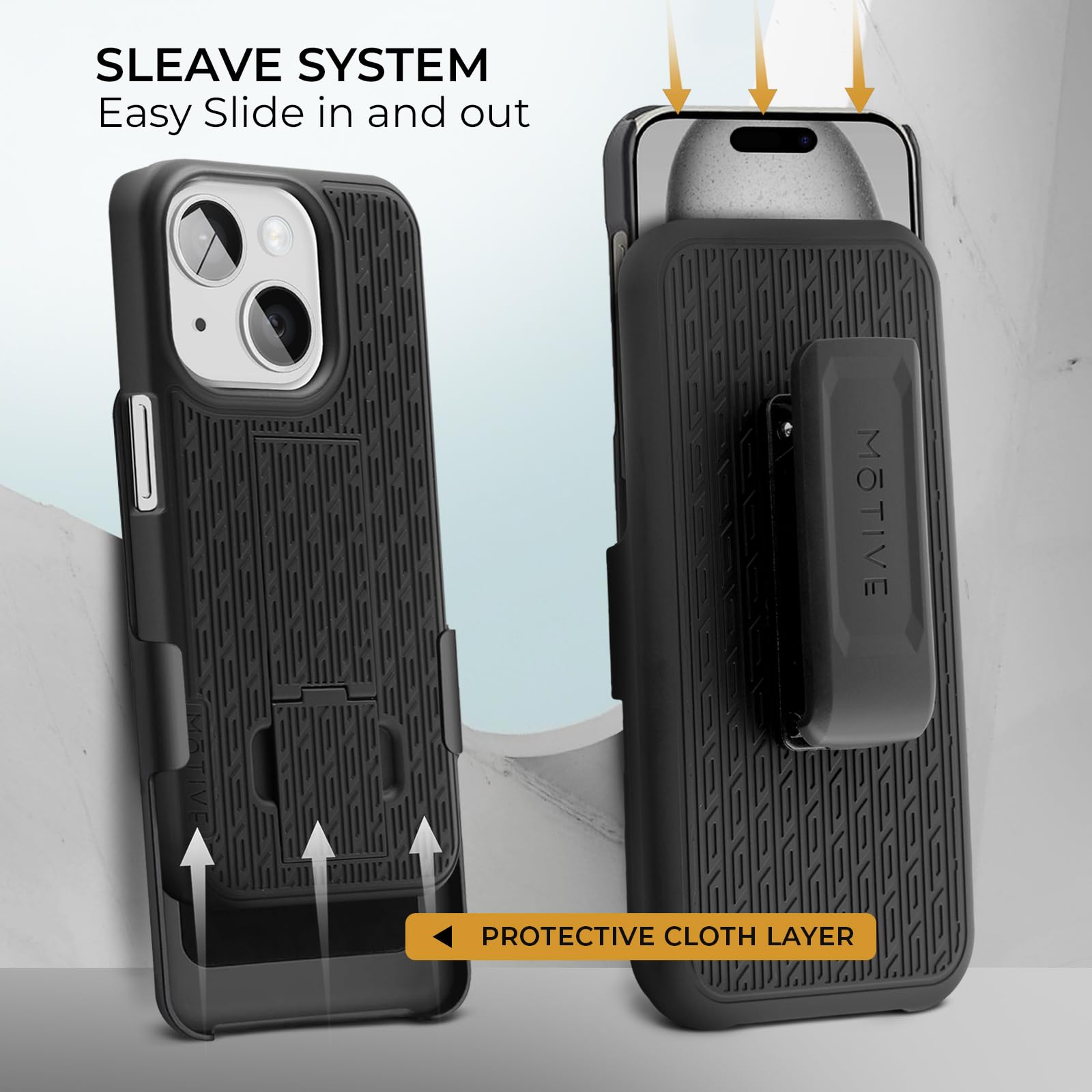 Motive For Iphone 15 Plus Case With Belt Clip, Shell Holster Combo For Apple Iphone 15 Plus Holster, Slim Rugged Case, Drop Shoc