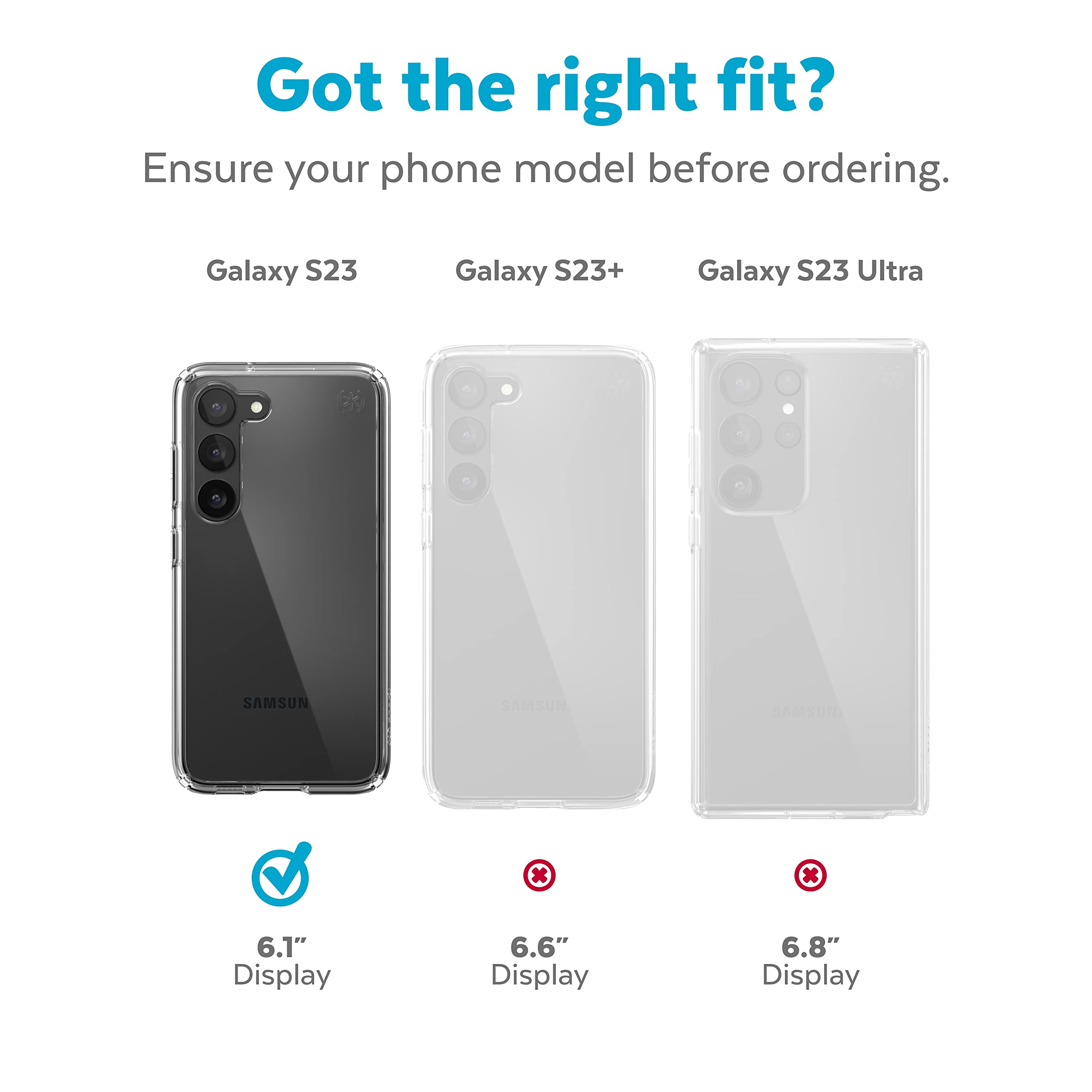 Speck Presidio Perfect Clear Samsung Galaxy S23 Case   Drop & Camera Protection, Clear Phone Case, Wireless Charging Compatible,