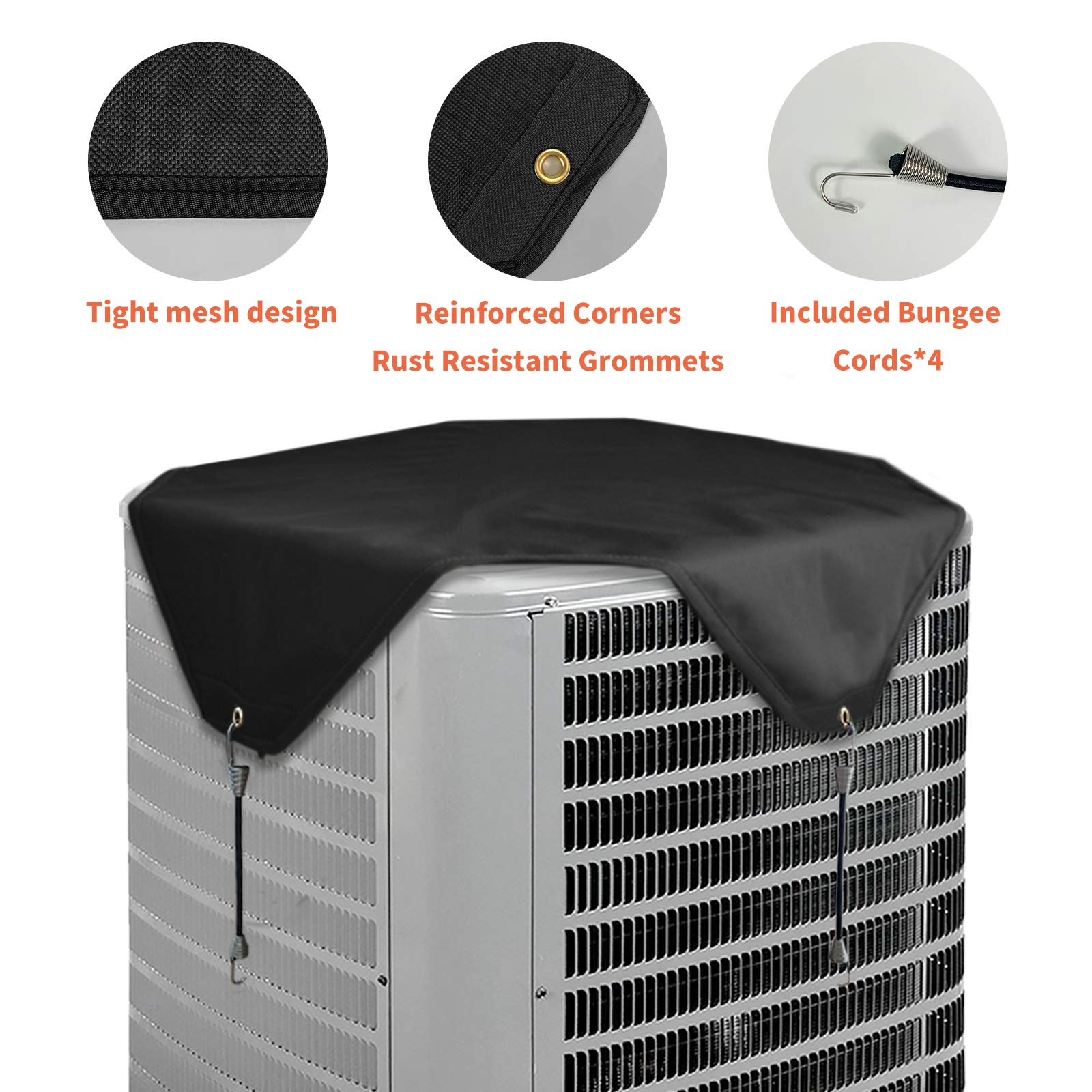 Qualward Air Conditioner Covers For Outside Units, Ac Cover For Outdoor Central Unit Top Heavy Duty Water Resistant Fits Up To 3