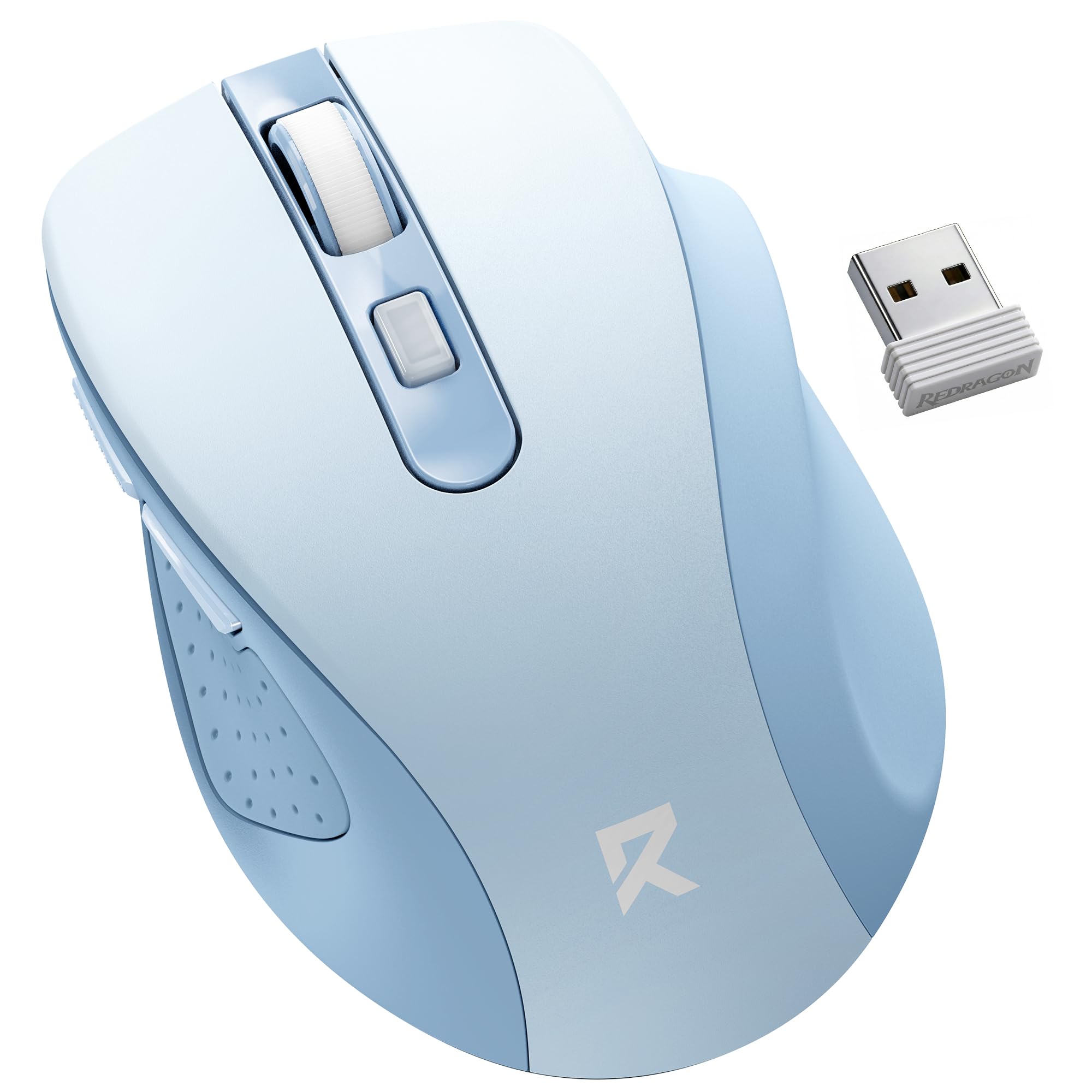 Redragon Wireless Mouse for Laptop, Bluetooth Mouse (BT5.0/3.0&2.4G) with 5 Level 4000DPI, Silent Cordless Computer Mice 6 Butto