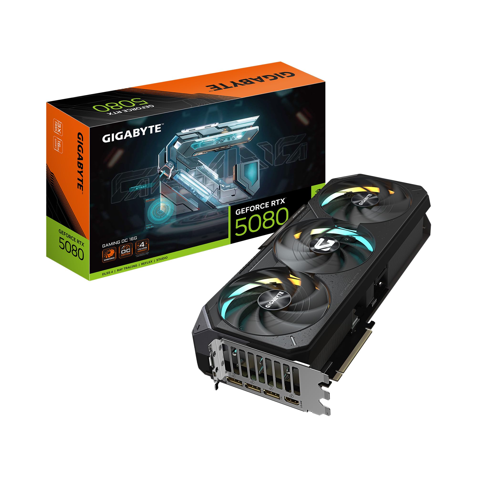 GIGABYTE GeForce RTX 5080 Gaming OC 16G Graphics Card, WINDFORCE Cooling System, 16GB 256-bit GDDR7, GV-N5080GAMING OC-16GD Vide