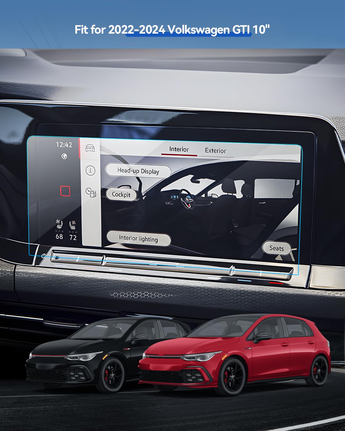 Lantu Car Screen Protector For 2020 2021 2022 2023 2024 Vw Volkswagen Golf Gti/R Accessories Navigation Touchscreen Protector Fi