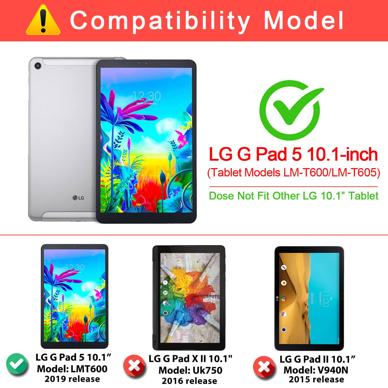 Ccambro Kids Case For Lg G Pad 5 10.1 Fhd 2019 (Model: Lmt600), Light Weight Eva Soft Foam Durable Rugged Shockproof Kidsproof C