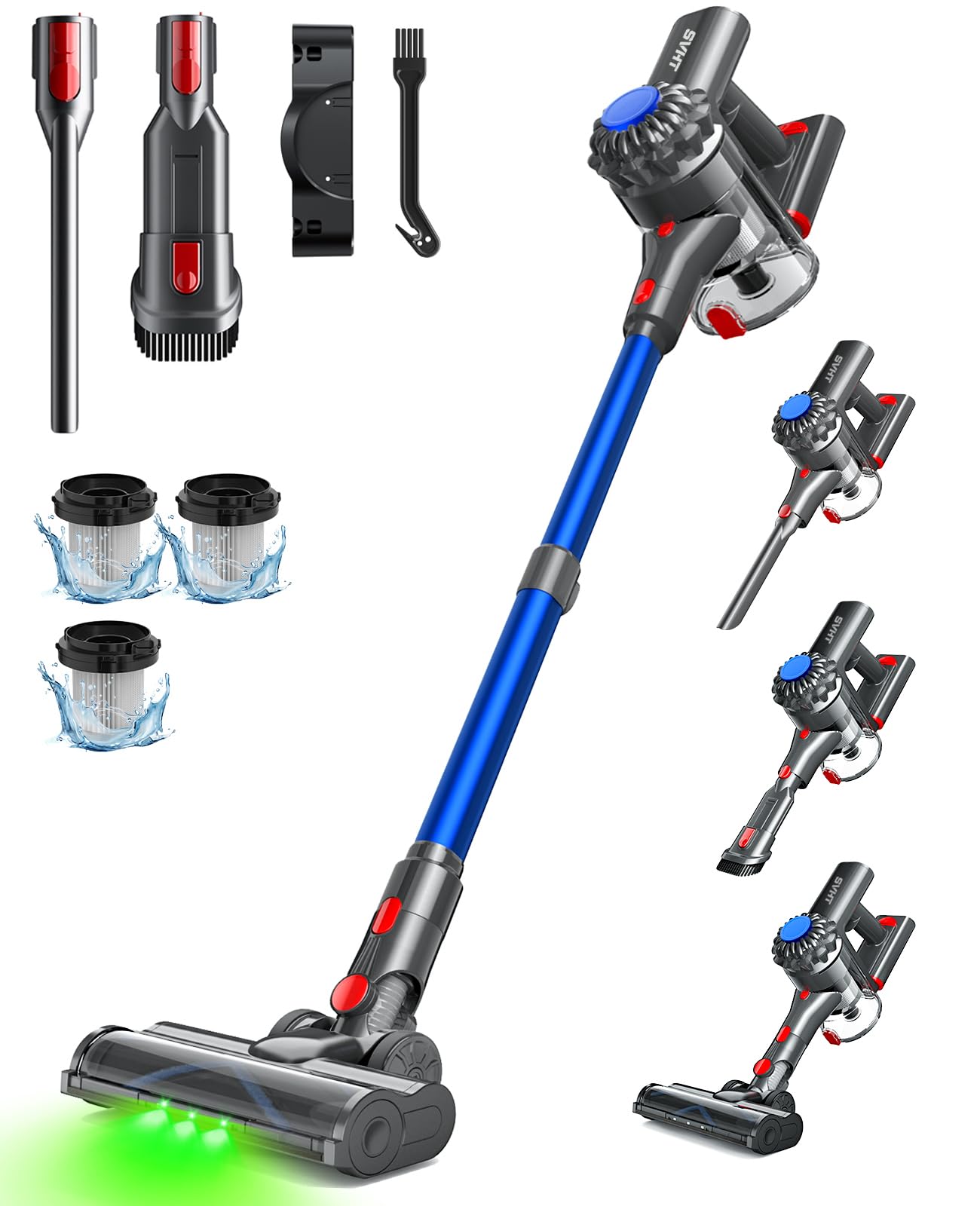 SVHT Cordless Vacuum Cleaner, 500W 45KPA Stick Vacuum Cleaners for Home