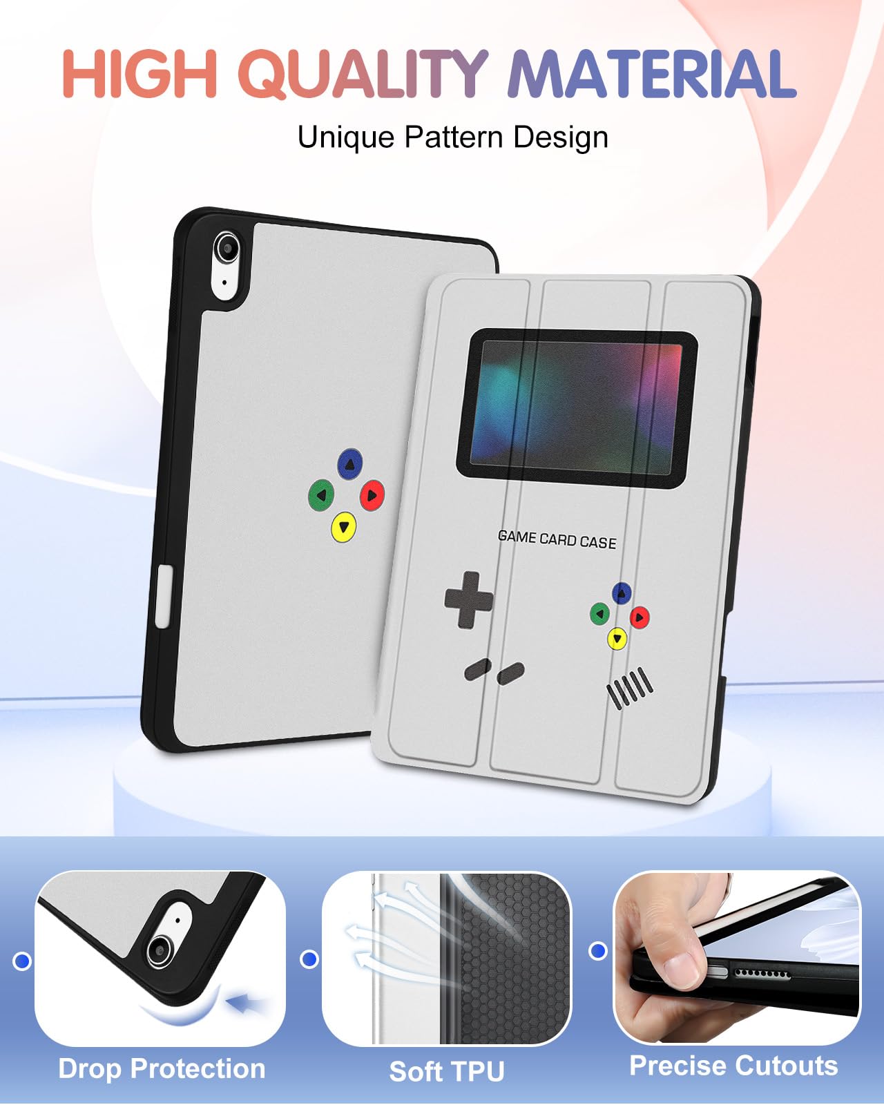 Wazzasoft For Apple Ipad 10Th Generation Case 10.9 Inch Cute Men Boys Kid Folio Cover Teens Video Game Design Cool Fun Funny Pen