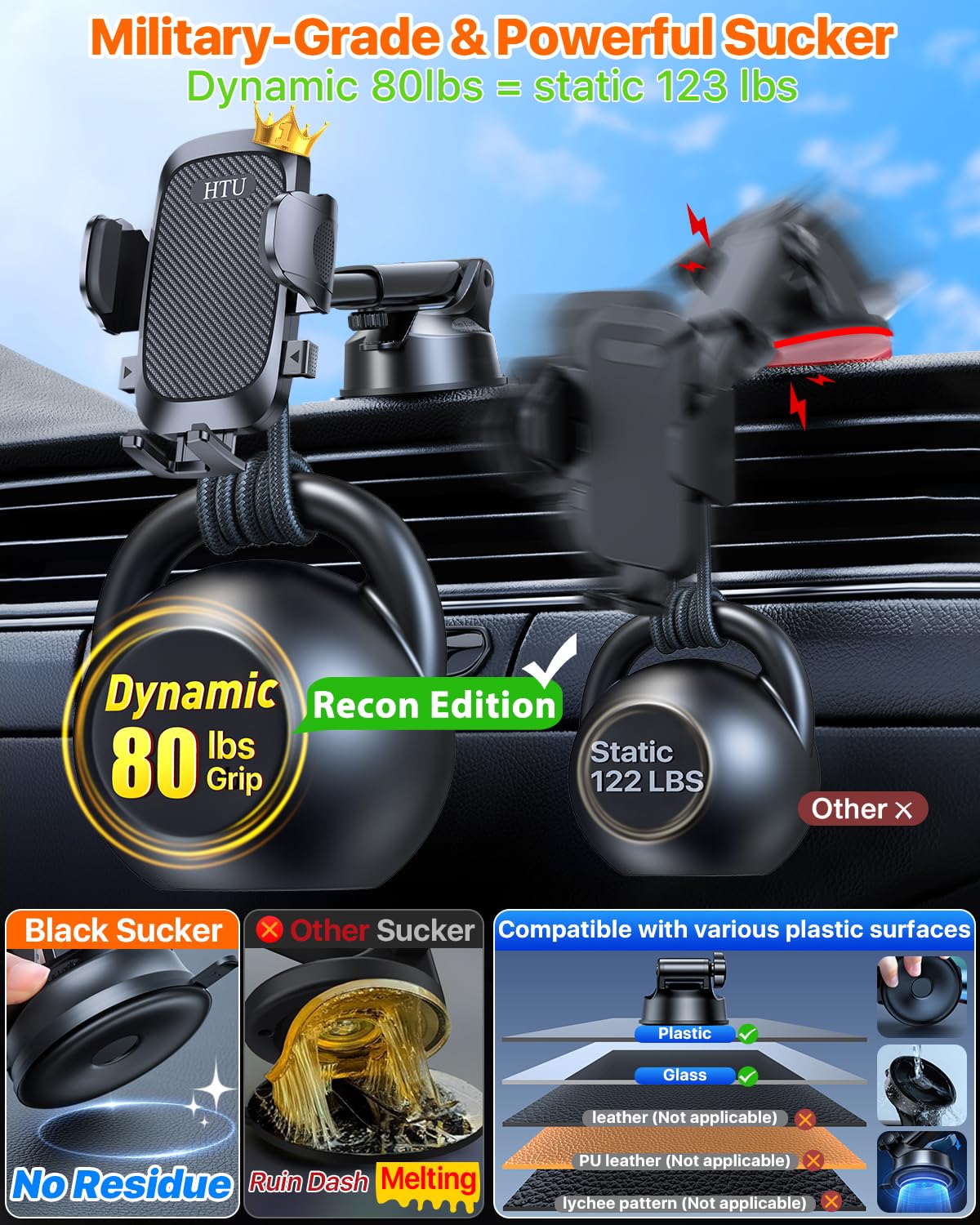 ???????? ???????????????? Cell Phone Holder For Car?Powerful Suction Cup Never Fall? Universal Car Phone Holder Mount For Dashbo