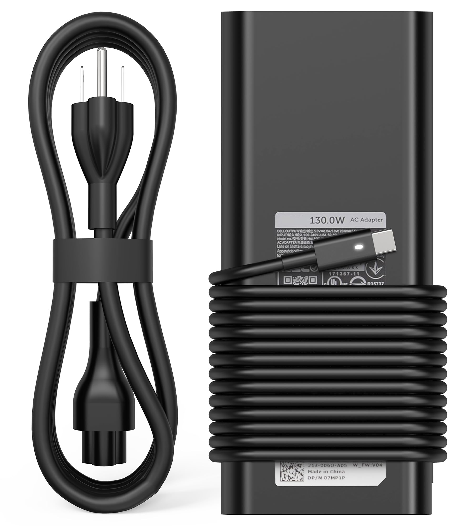 130W Usb Type C Laptop Charger Ac Adapter Replacement For Dell Xps 15 17 2In1 9575 9500 9700,Latitude 7410 7310 7210 7480,Precision 5530 2In1 5550 5750 3560,Da130Pm170,Ha130Pm170 Power Cord Supply