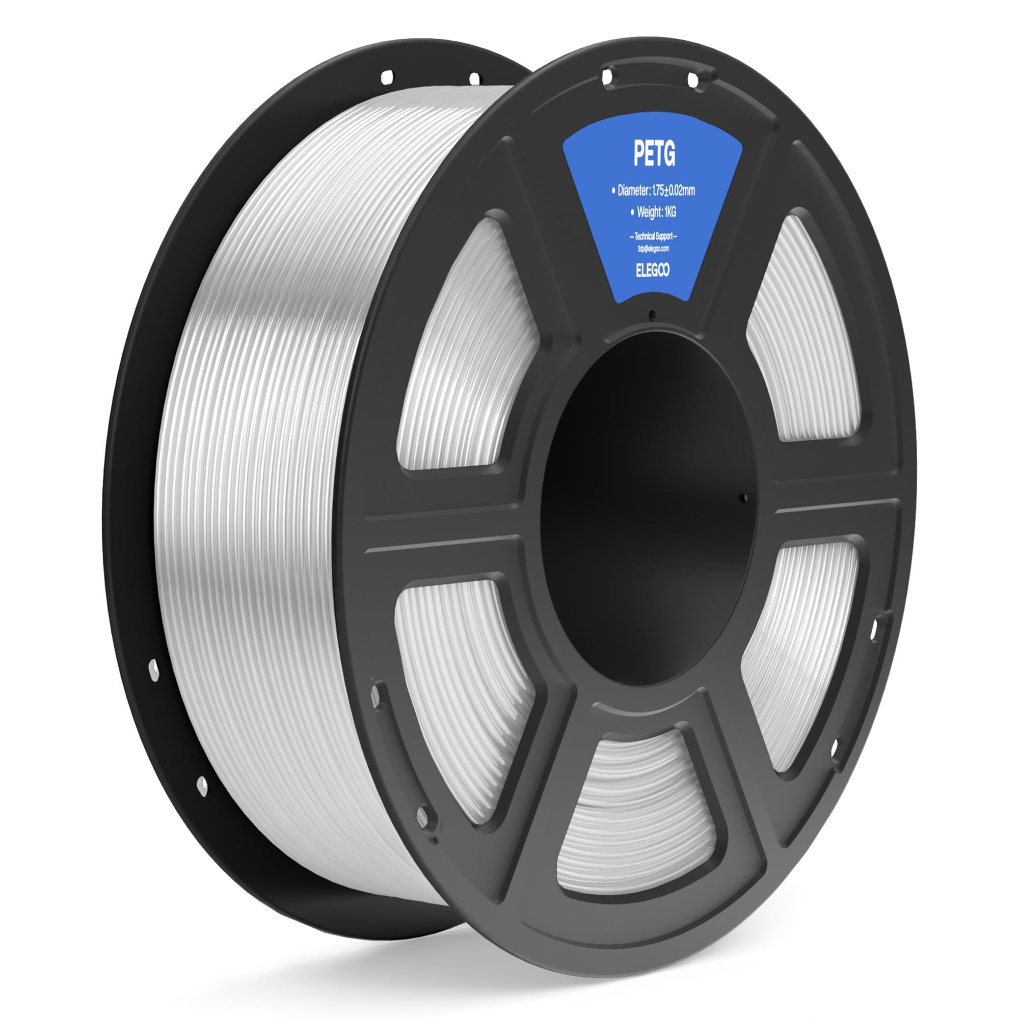 Elegoo Petg Filament 1.75Mm Transparent 1Kg, 3D Printer Filament Dimensional Accuracy +/  0.02 Mm, 1Kg Spool(2.2Lbs) Fits For Mo
