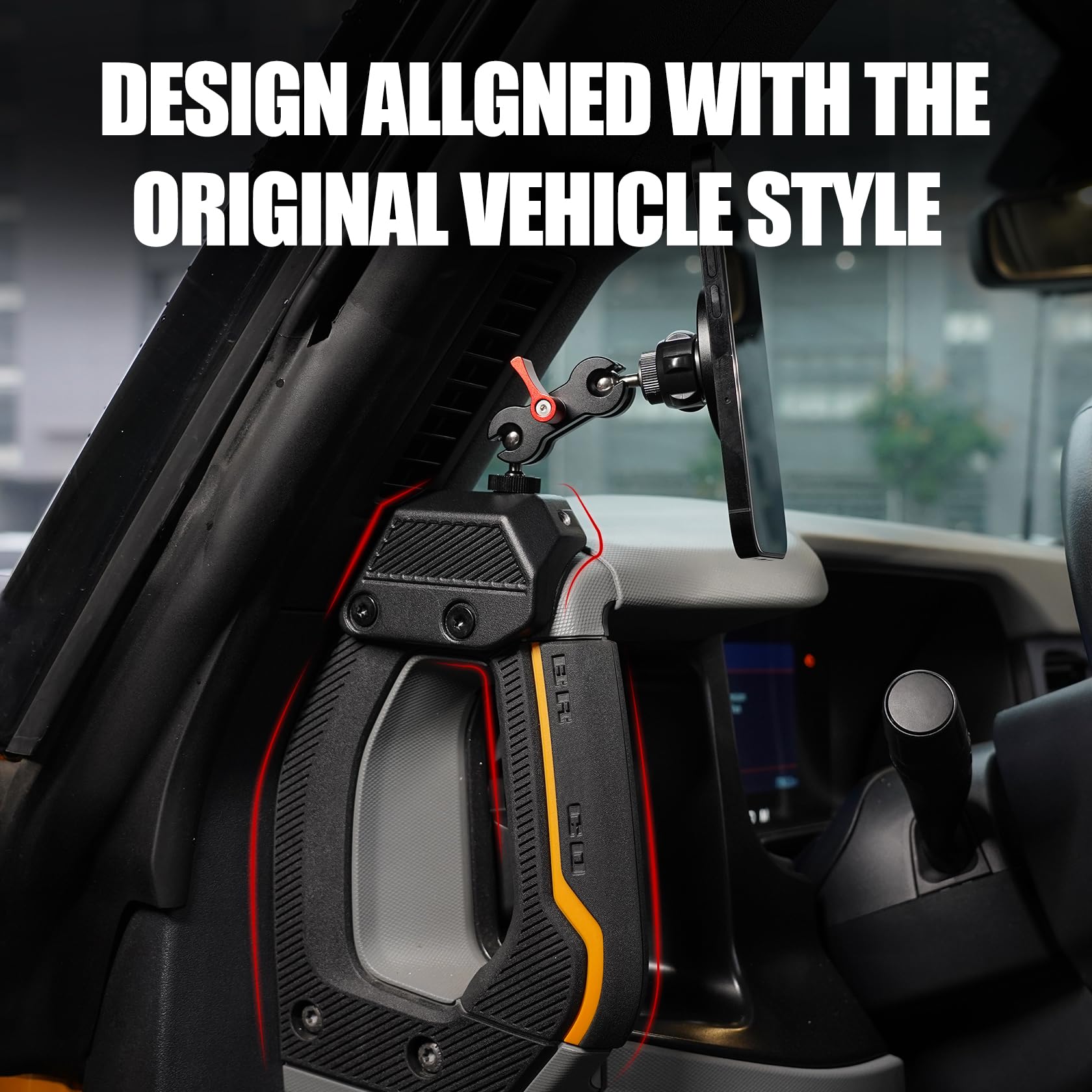 Mabett Magnetic Phone Holder For Ford Bronco 2021 2022 2023 2024 2025, Adjustable Angles 360Phone Mount For Bronco Accessories