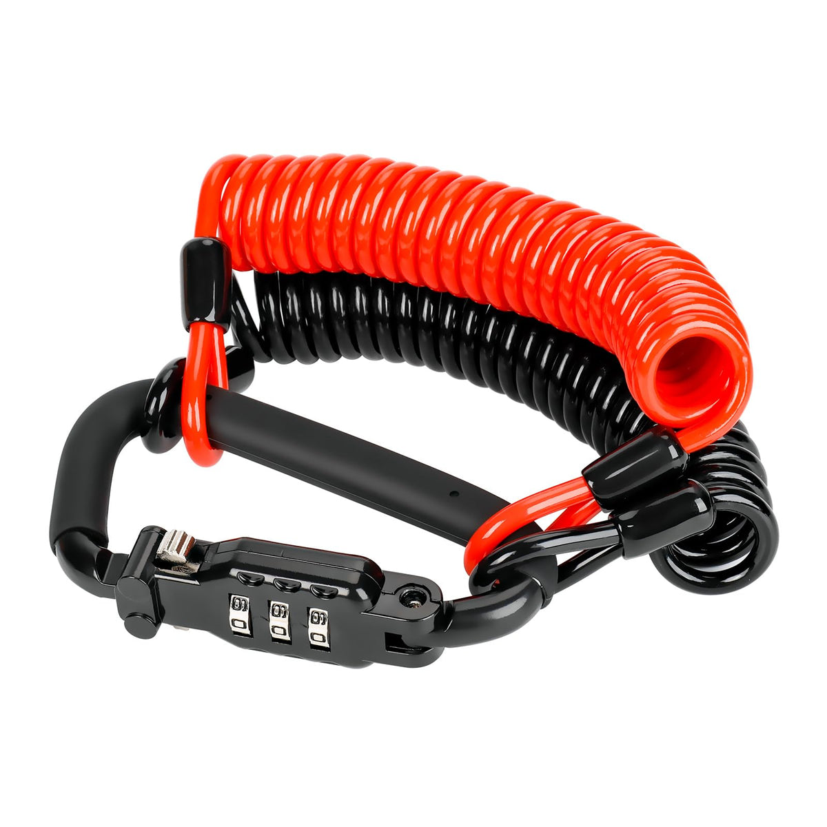 Avoeco Motorcycle Helmet Lock With Two Cables & Pin Locking Carabiner For Extra Security Ideal Lock For Bike Helmets, Phone Moun
