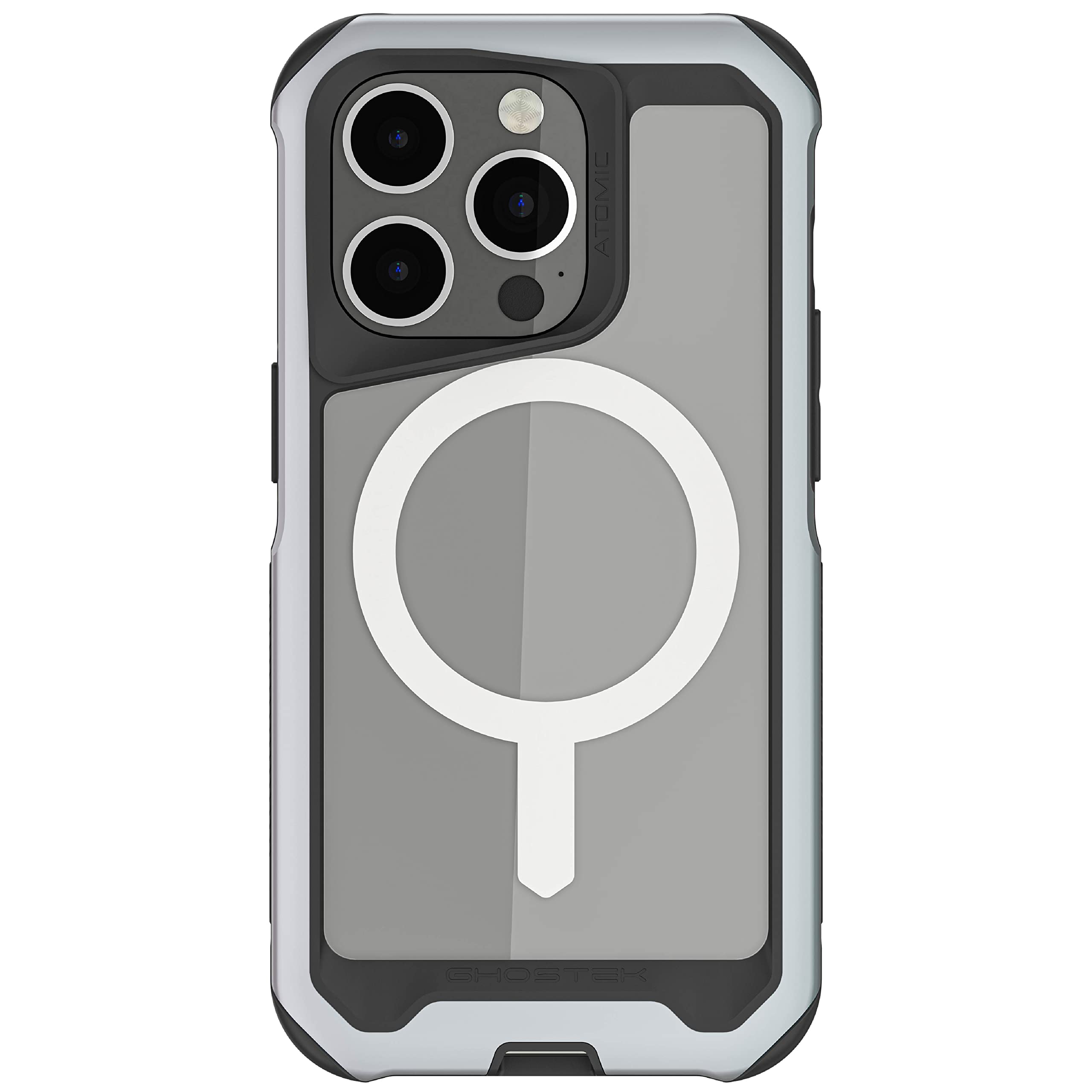 Ghostek Atomic Slim Iphone 14 Plus Magsafe Case With Clear Back And Aluminum Metal Bumper Wireless Charging Compatible Heavy Dut