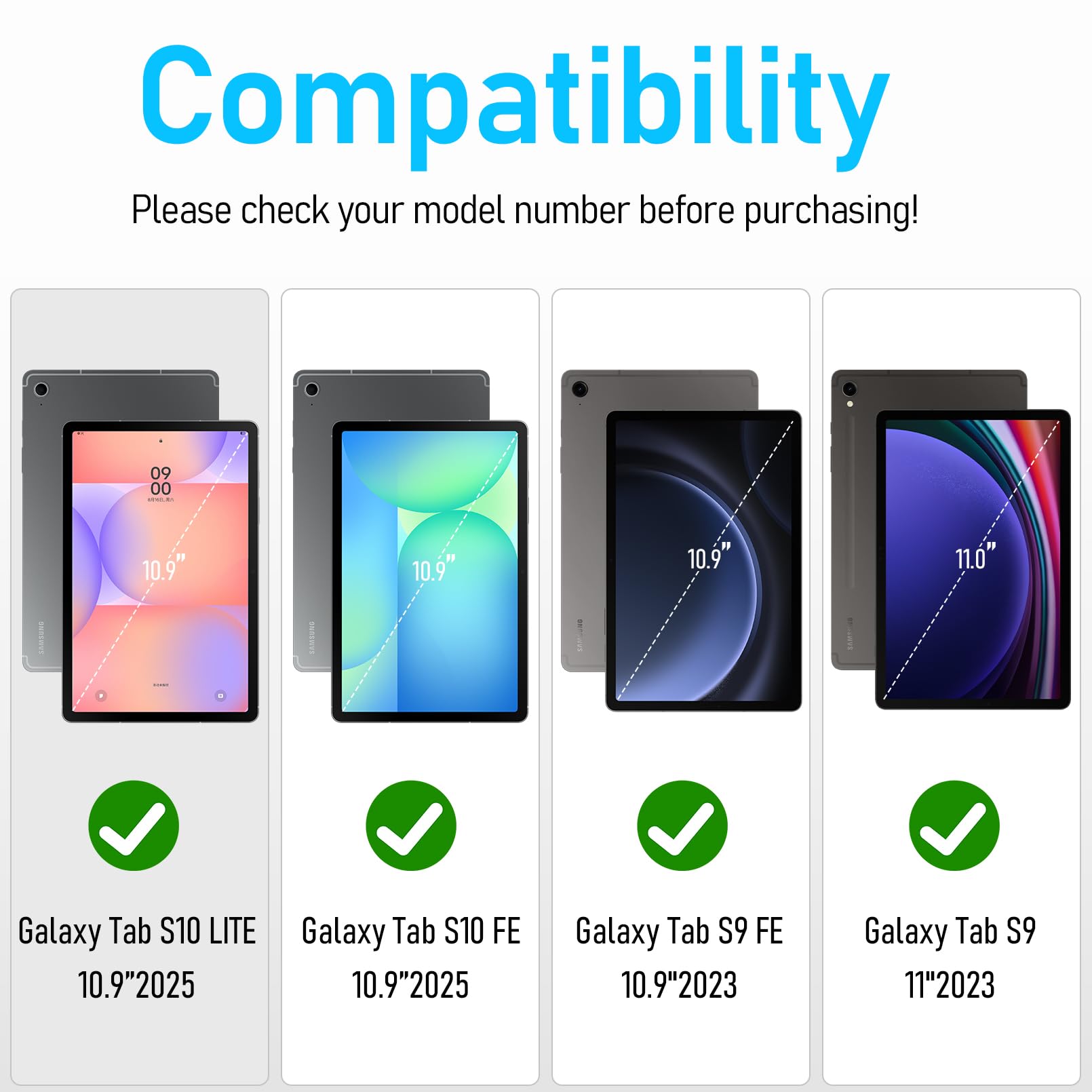 Case For Galaxy Tab S10 Lite &S10 Fe S9 Fe 10.9 /S9 11 Inch: Tpu Cover For Samstng Tablet S10 Fe/ 2025/ S9 Fe & S9 2023 5G With