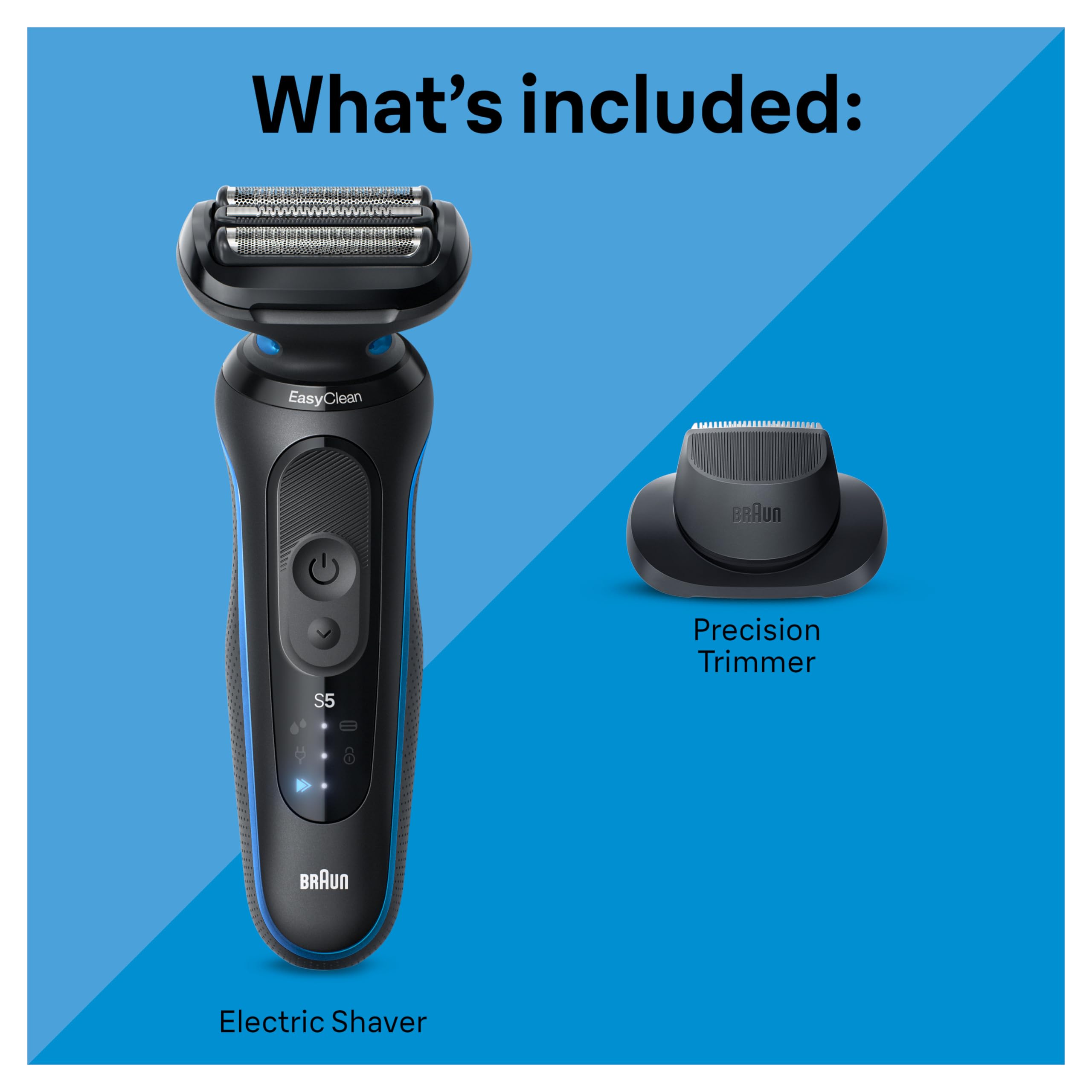 Braun Electric Shaver For Men, Series 5 5118S, Wet & Dry Shave, Turbo Shaving Mode, Foil Shaver, Engineered In Germany, With Pre