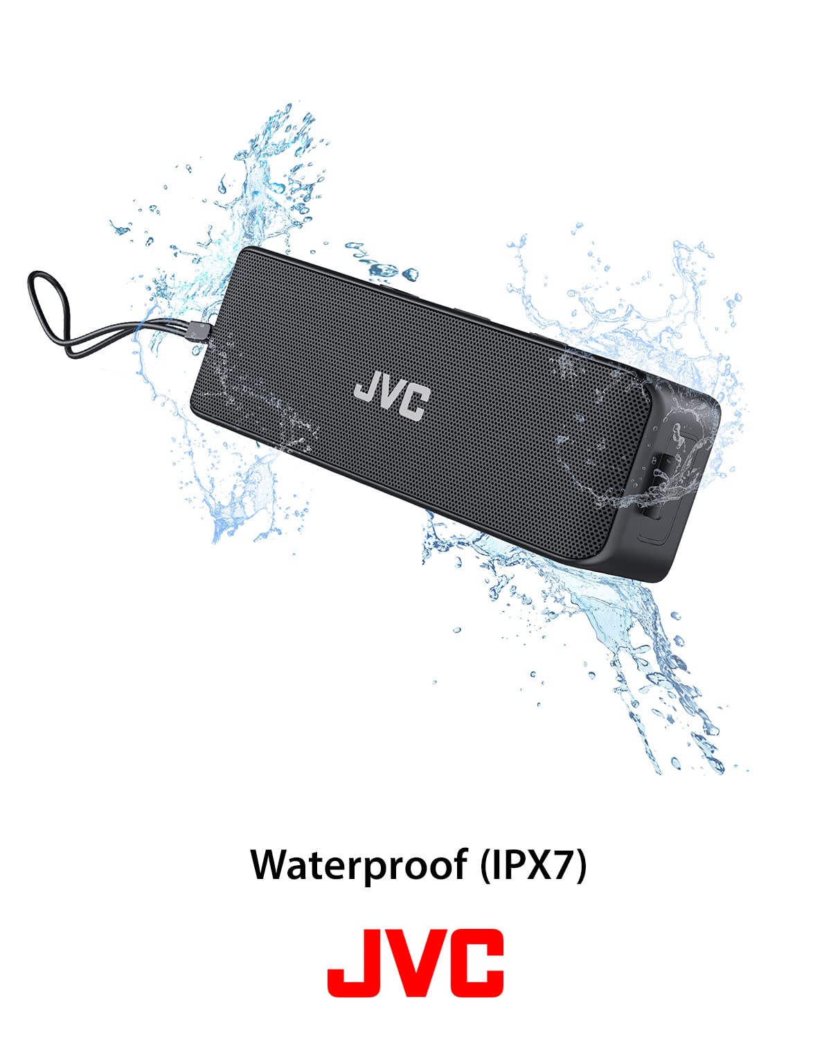 Jvc Portable Wireless Speaker With Stereo Sound, Bluetooth 5.0, Tws Stereo Function, Waterproof Ipx7, Up To 22 Hour Battery Life