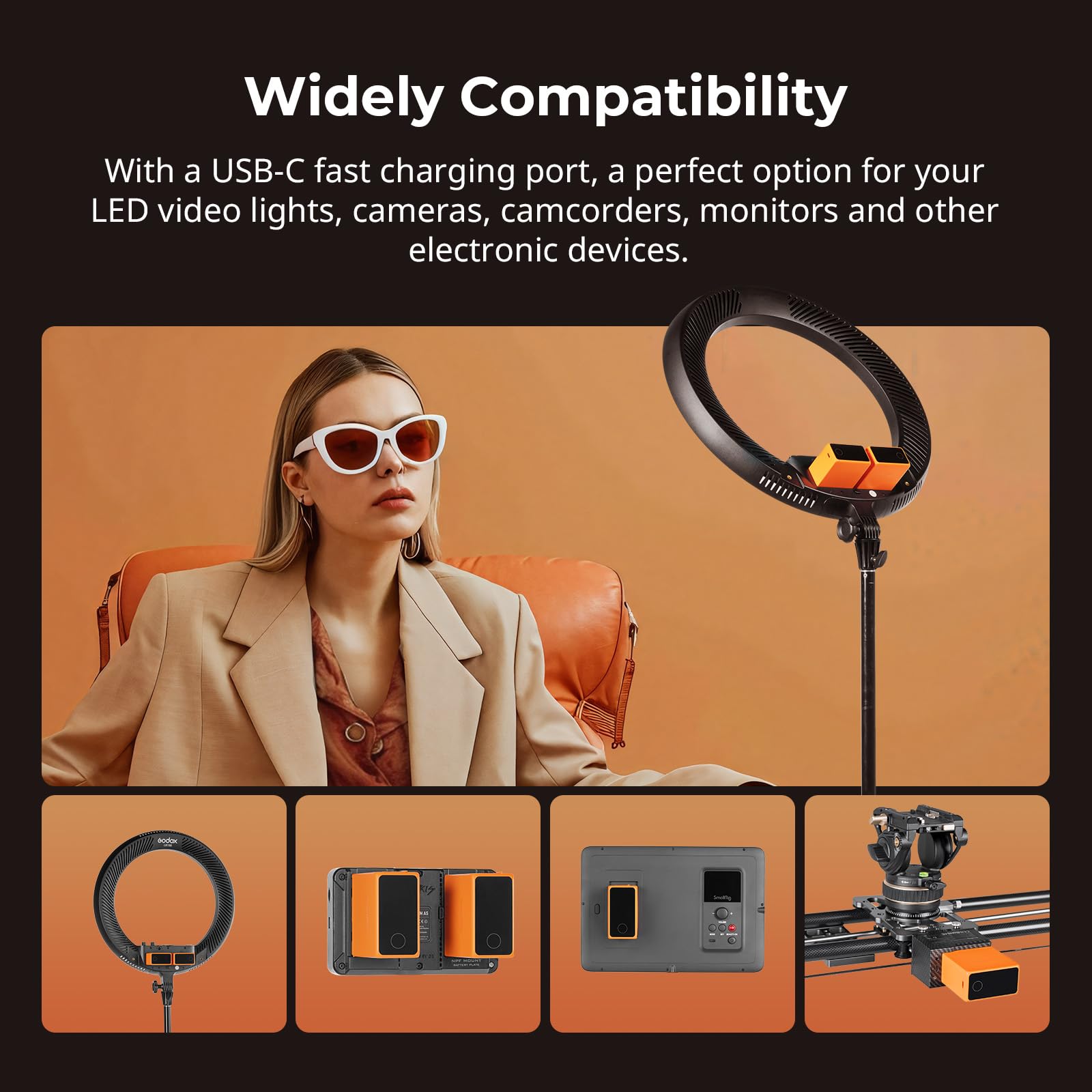 Smallrig Np F970 Battery 10500Mah Usb C Replacement Battery For Sony Np F970 F750 F550, Pd 36W Fast Charging, 3.5H Full Charged,