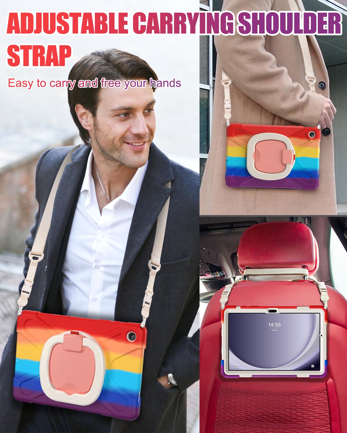 Braecn Case For Samsung Galaxy Tab A9+ Plus 11    2023 Sm X210/X216/X218 Heavy Duty Rugged Silicone Cover With Screen Protector,