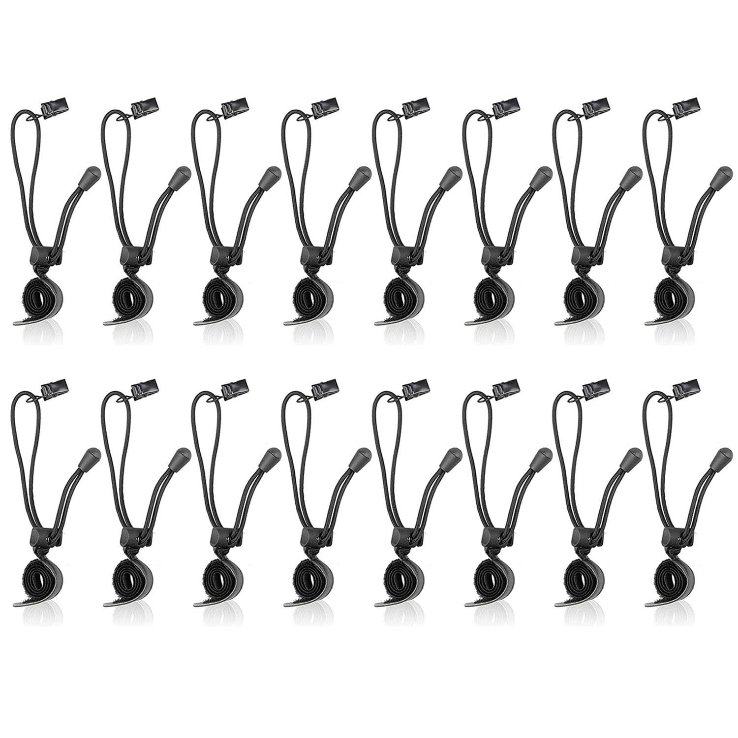 Slow Dolphin Backdrop Background Muslin String Clips Holder Multifunctional For Photo Video Photography Studio 16 Pack, Black