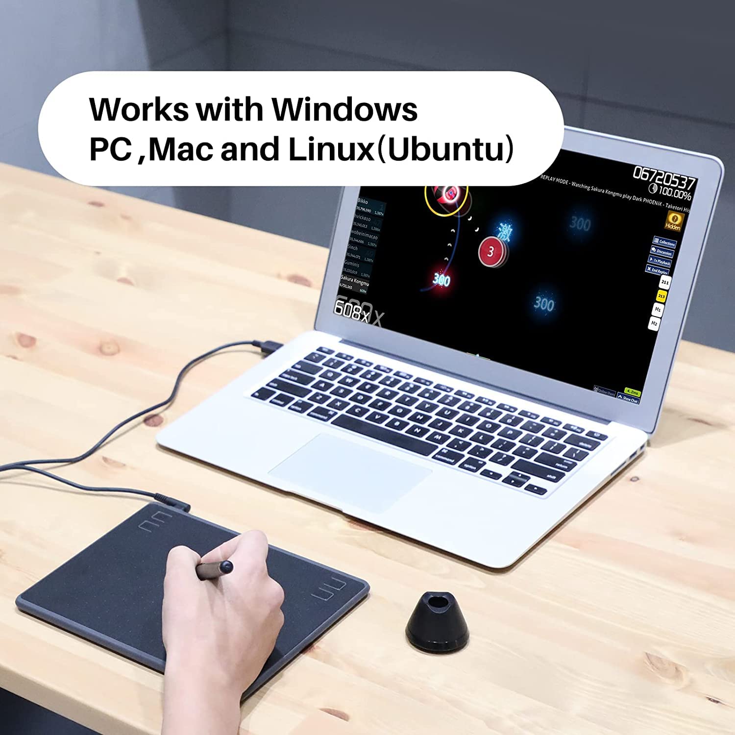 Drawing Tablet Huion Hs64 Beginner Graphics Tablet Osu Tablet With Battery-Free Stylus 8192 Pressure Sensitive For Dgital Art, P