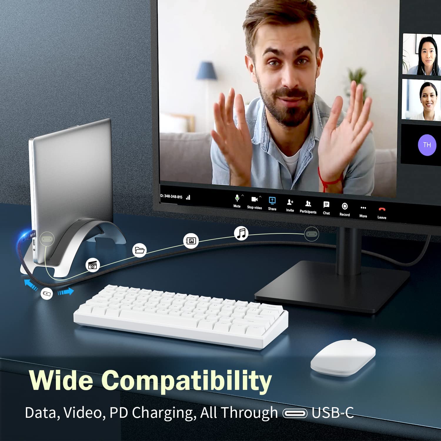 Angusplay Usb4 Cable For Thunderbolt 4 Cable 10Ft, 40Gbps Data Transfer, Usb C Monitor Cable 8K Dispaly, 100W Charging Compatibl