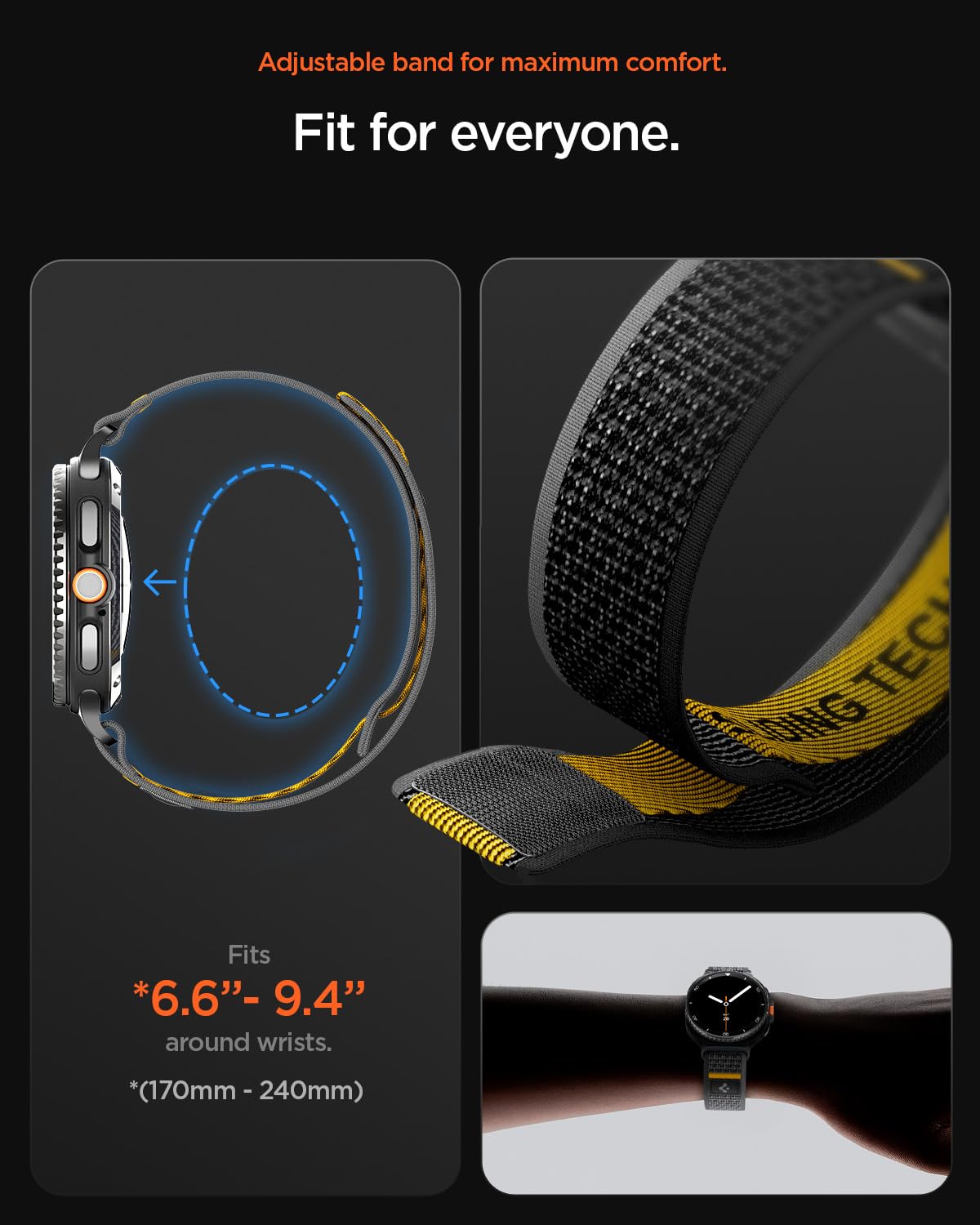 Spigen Athlex Air Designed For Samsung Galaxy Watch 8 44/40Mm, 8 Classic 46Mm Band Adjustable Solo Loop Strap (2025) - Active Bl