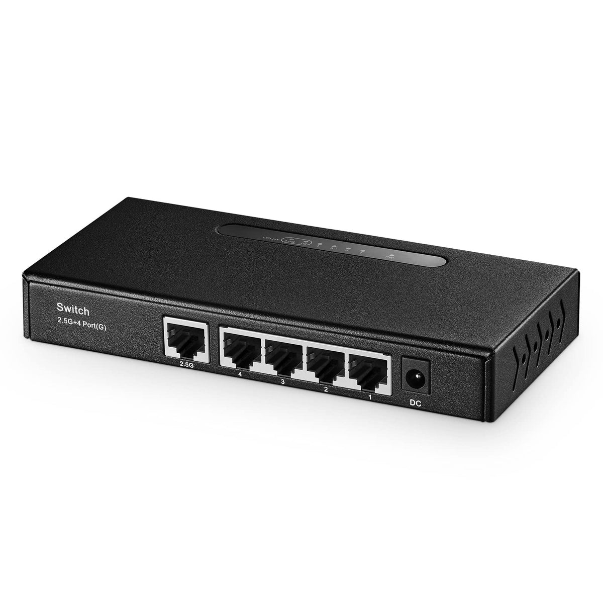 Binardat 5 Port Multi Gigabit Switch, 1 X 2.5 Gigabit And 4 X 1 Gigabit Ethernet Rj 45 Ports, Metal Fanless, Desktop And Wall Mo
