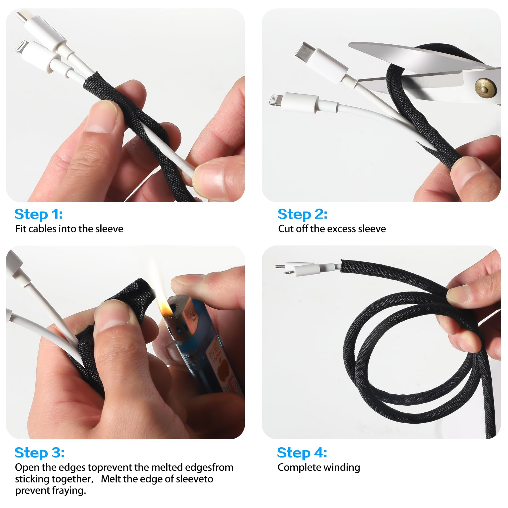 Wire Cord Protector, Wire Loom Tubing, Cable Sleeve Split Sleeving For Computer Electrical Wire Organizer Sleeve Hose (1/2'' 15F