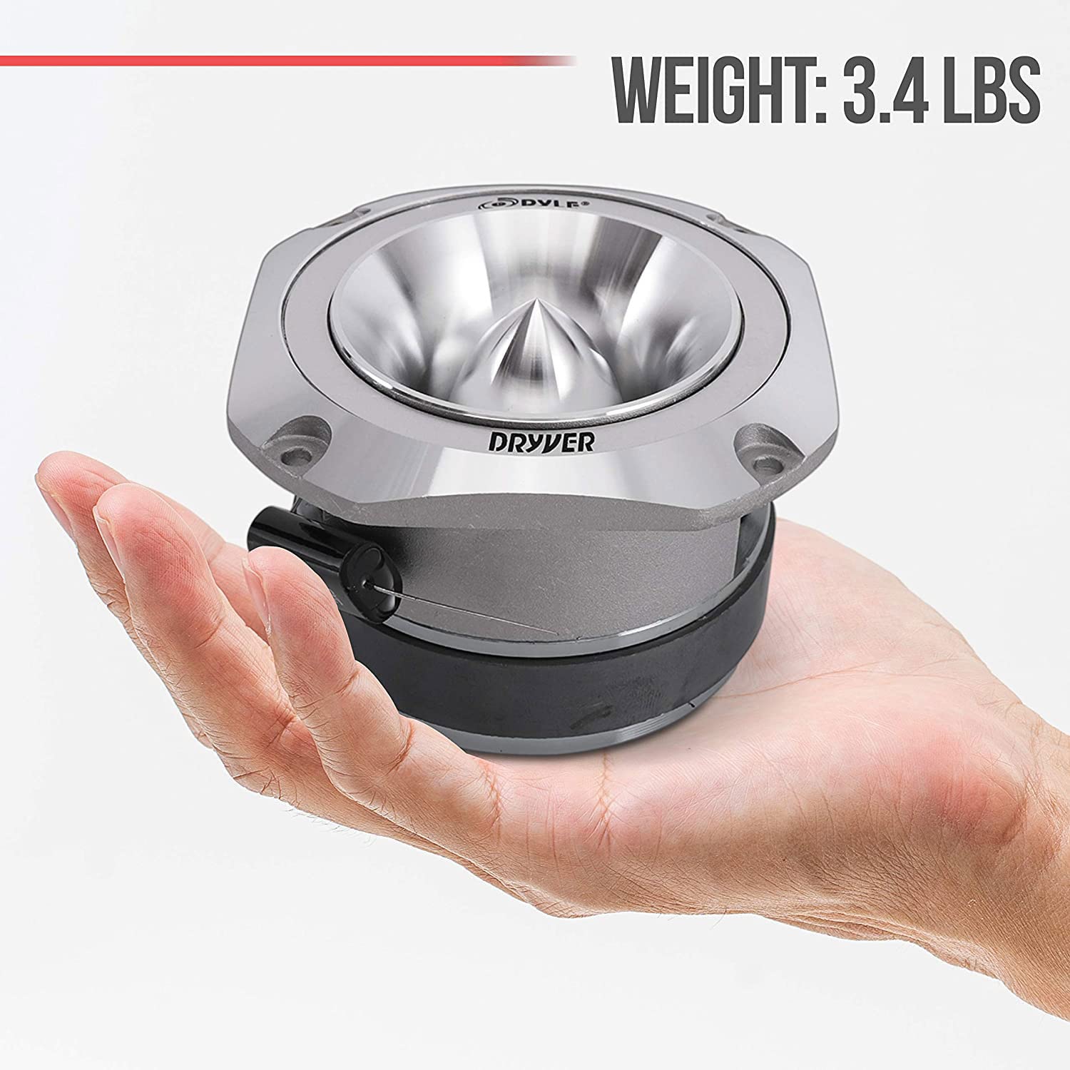 1.5    Audio Car Tweeter Speaker   Aluminum Die Cast Frame, 500 Watt Peak, 2 Khz   25 Khz Frequency Response, 4 Ohm, Heavy Duty