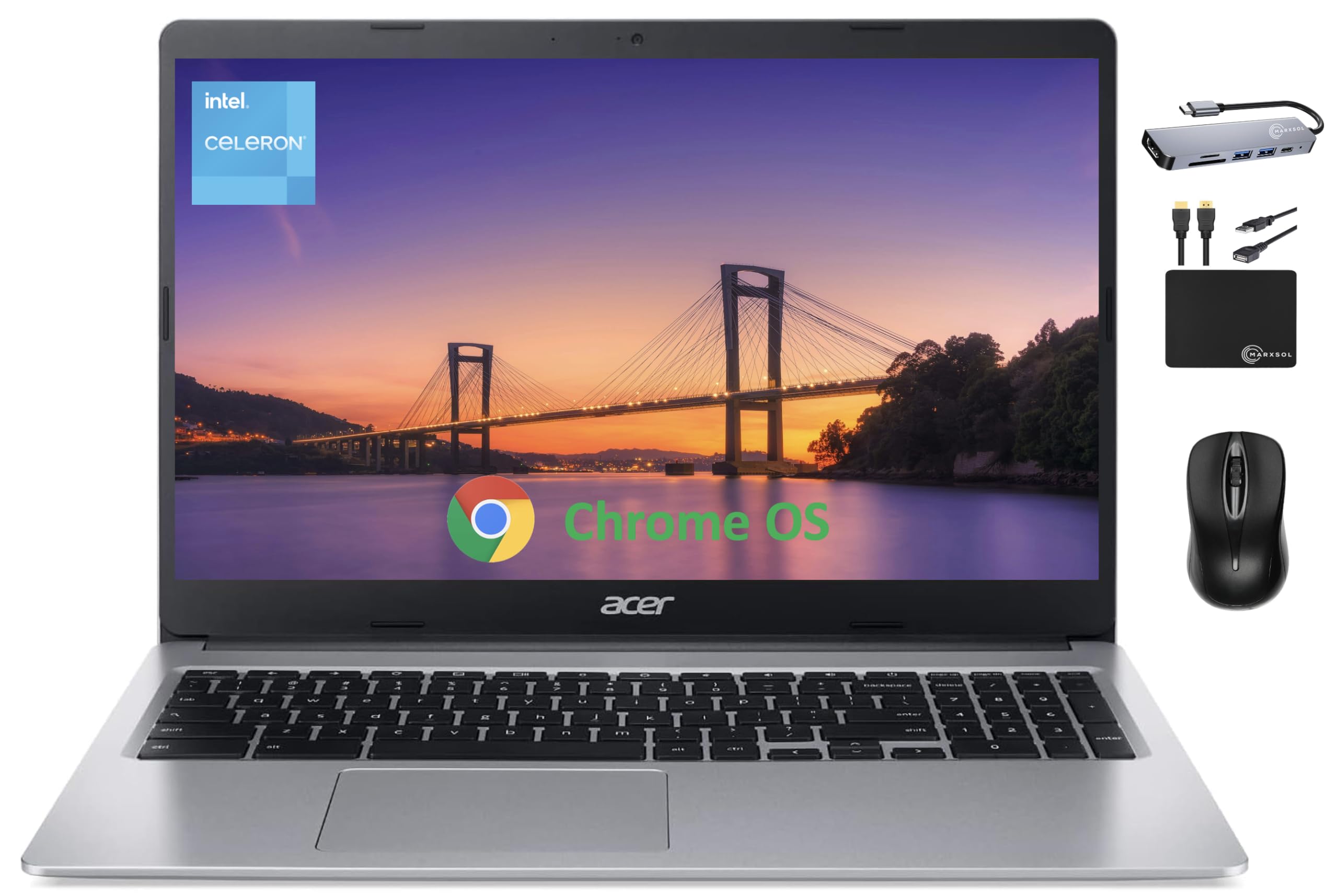 Acer Chromebook 315 Laptop Computer For 2024 Business Student, 15.6    Hd Display, Intel Celeron N4020, 4Gb Ram, 192Gb Storage (