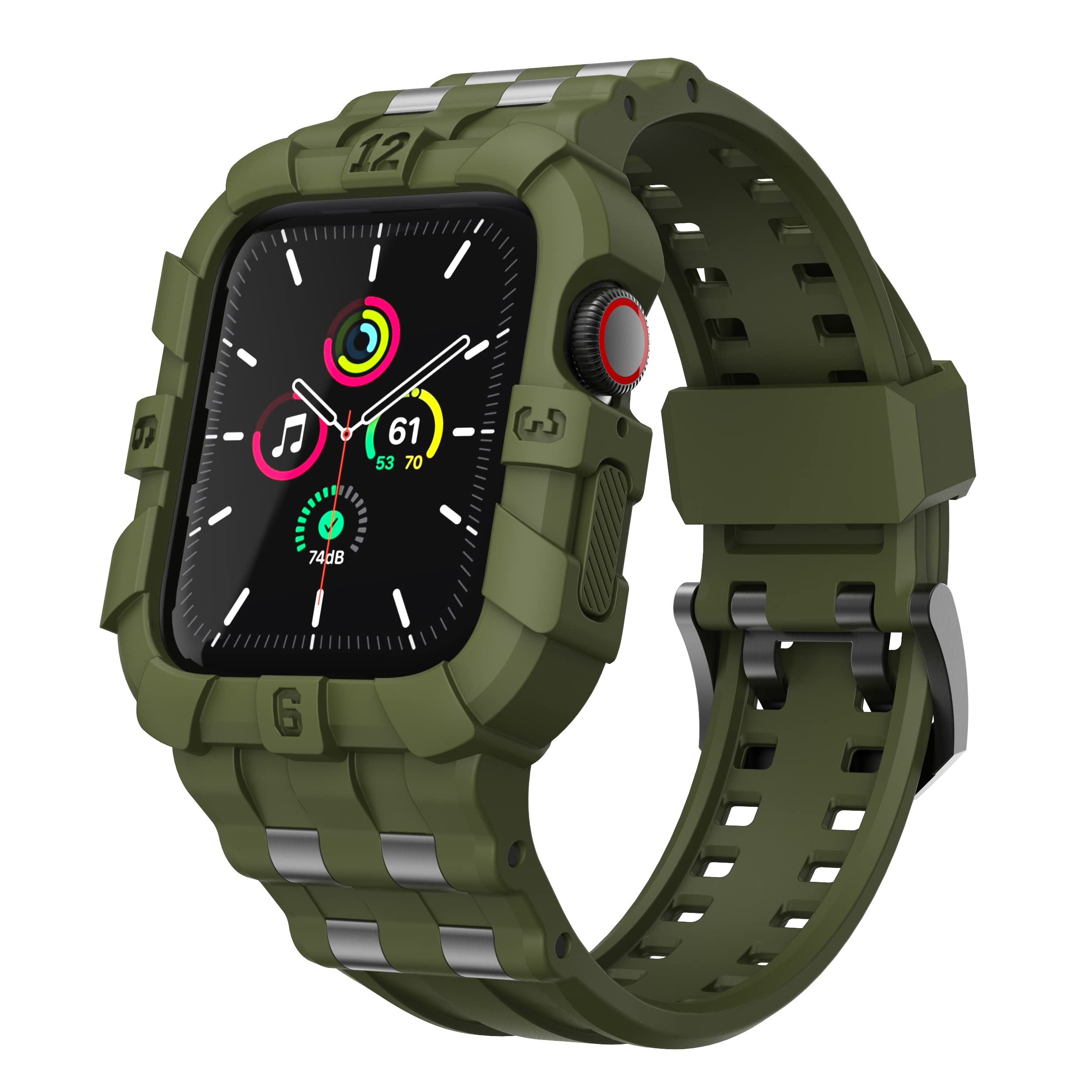 T Engine Band Compatible With Apple Watch 45Mm Series 8 7, Series 6 5 4 3 Se 44Mm 42Mm, Rugged Case With Band For Men