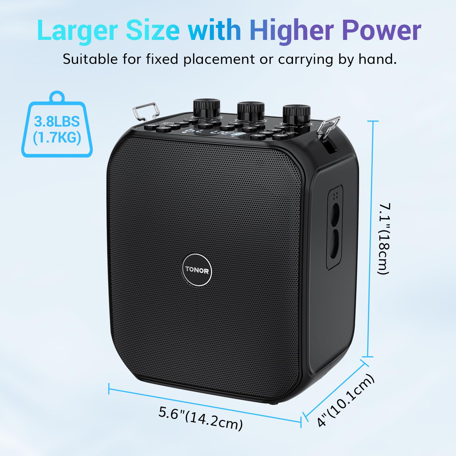 Tonor Voice Amplifier 50W, 6000Mah Rechargeable Bluetooth Personal Pa System With Wireless Headset Mic & Waistband, Portable Meg