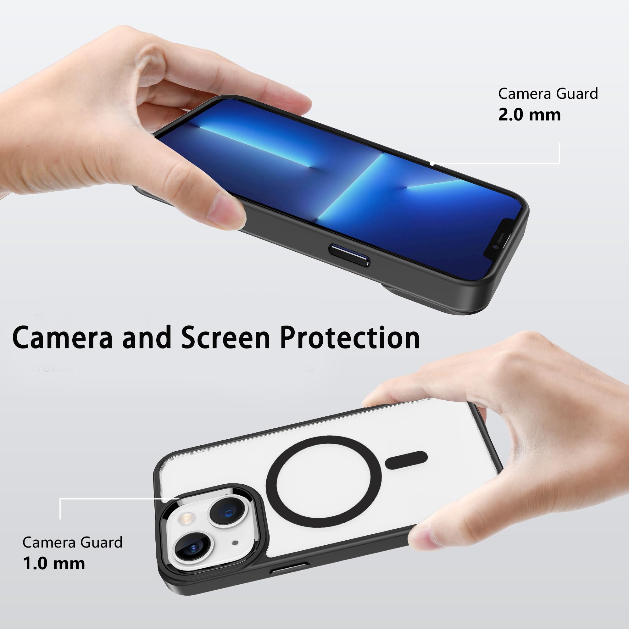 Pinlisheng Magnetic For Iphone 13 Case,Compatible With Magsafe, Military Grade Drop Tested, Shockproof Clear Hard Back Slim Case