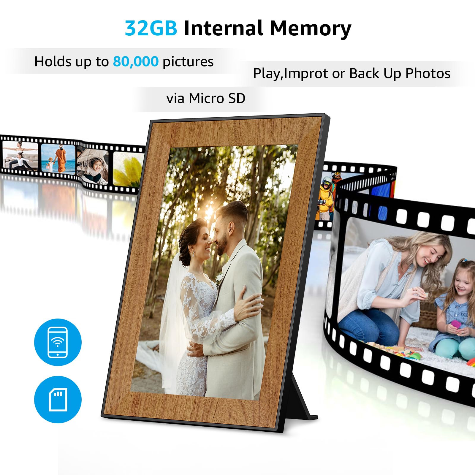 Frameo Digital Picture Frame,Wifi Digital Photo Frame With 10.1 Inch 1280X800 Ips Touchscreen,32Gb Storage,Auto Roating,Share Pi