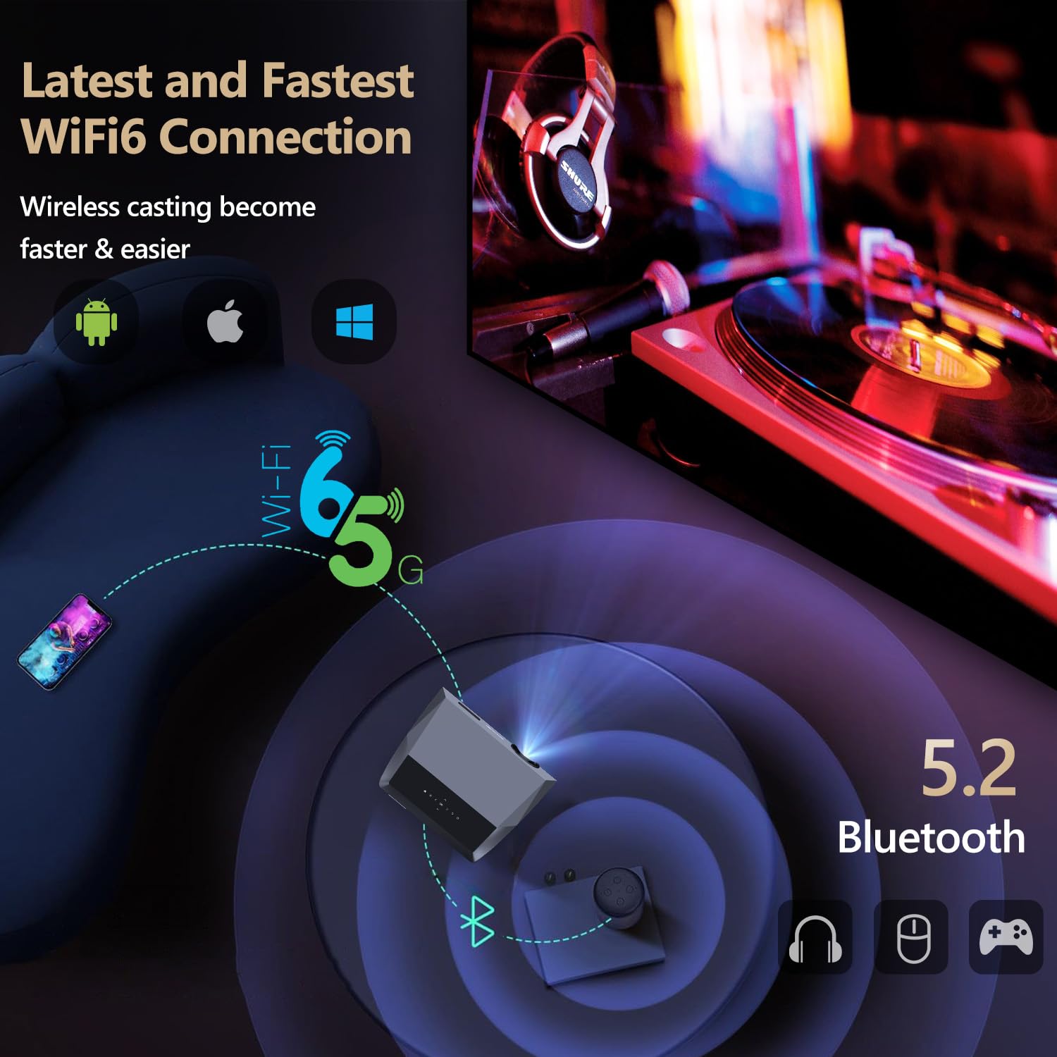 4K Auto Focus Daylight Projector Ultra Hd Movie Gaming Proyector Led Smart Wifi Bluetooth Indoor Outdoor Home Theater Projector