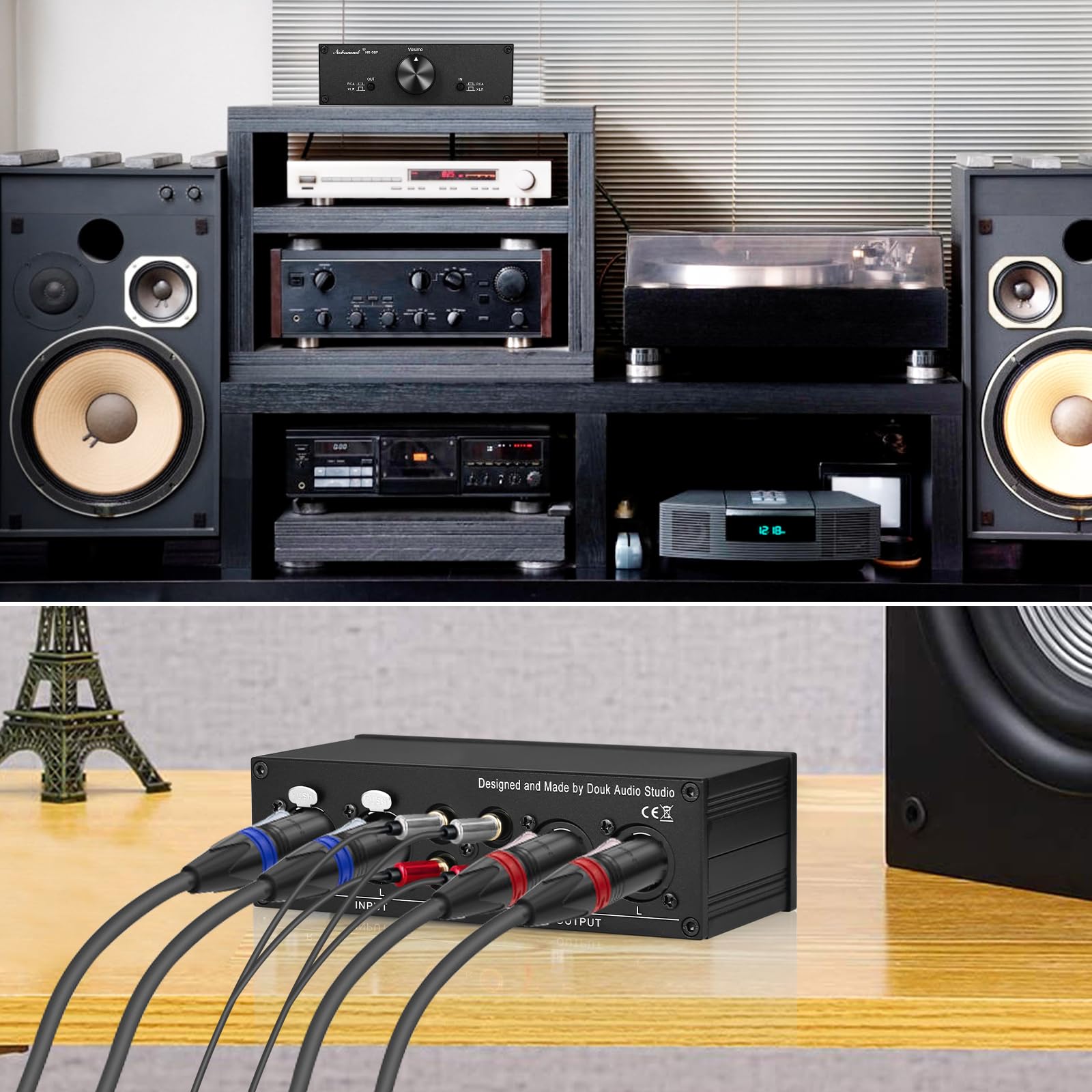 Nobsound Mini Fully Balanced/Single Ended Passive Preamp; Hi Fi Pre Amplifier; Xlr/Rca Volume Controller For Active Monitor Spea