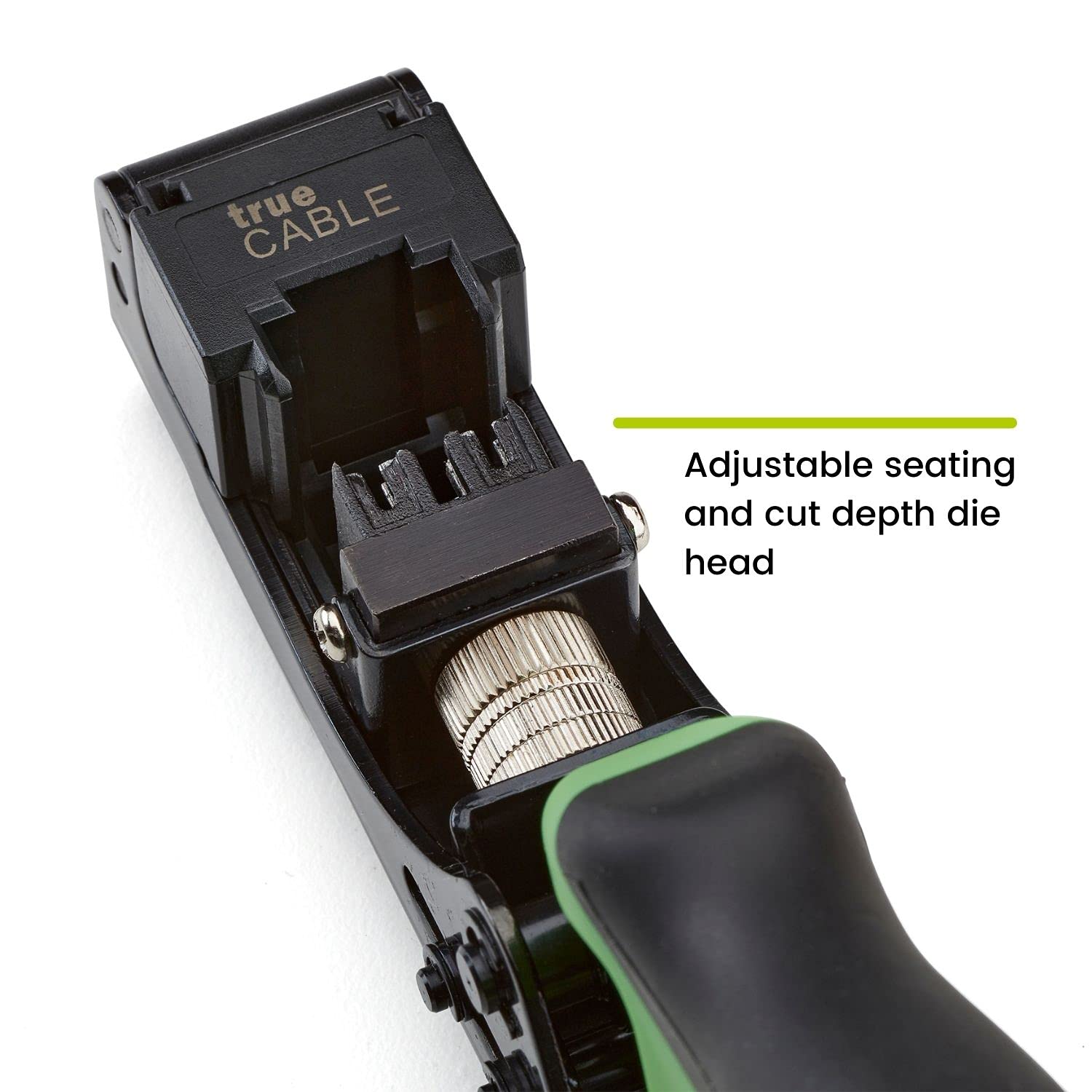 TRUE CABLE 90 Degree RJ45 Keystone Jack Termination Tool, Cat5e/Cat6A, Black, Carbon Steel, Model trueTERM
