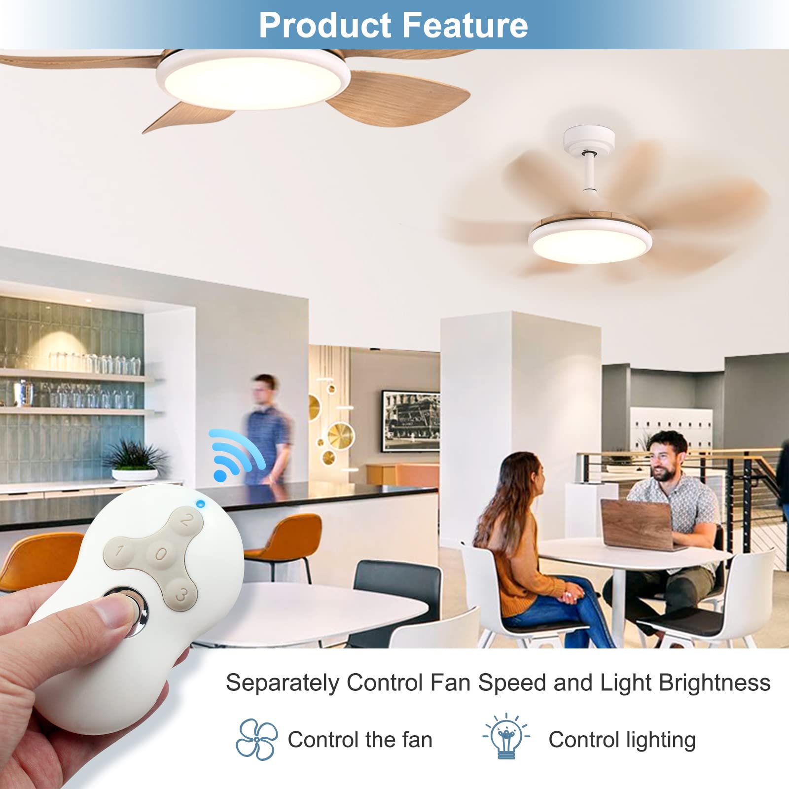 Universal Ceiling Fan Remote Control Kit Dimmable Replacement For Hampton Bay Harbor Breeze 99122 99123 99600, 3 Speed, With Sel