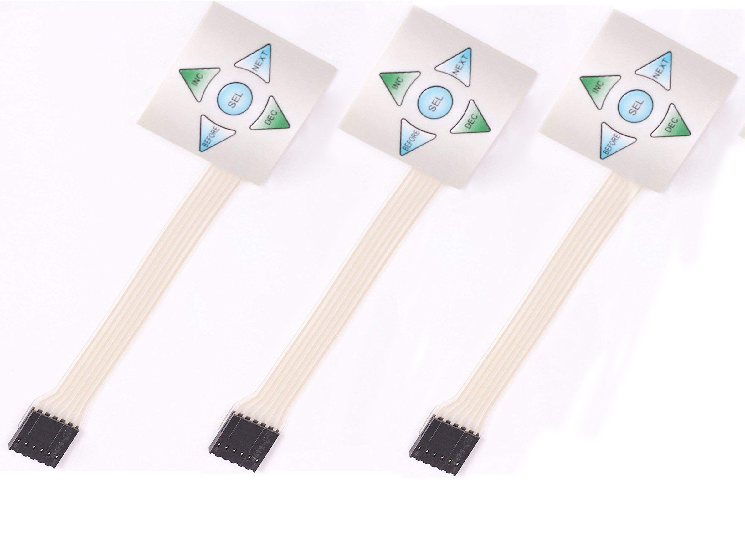 Yxq 1X5 5 Keys Matrix Membrane Switch Keyboard Keypad Mcu Control Panel Button(3Pcs White)