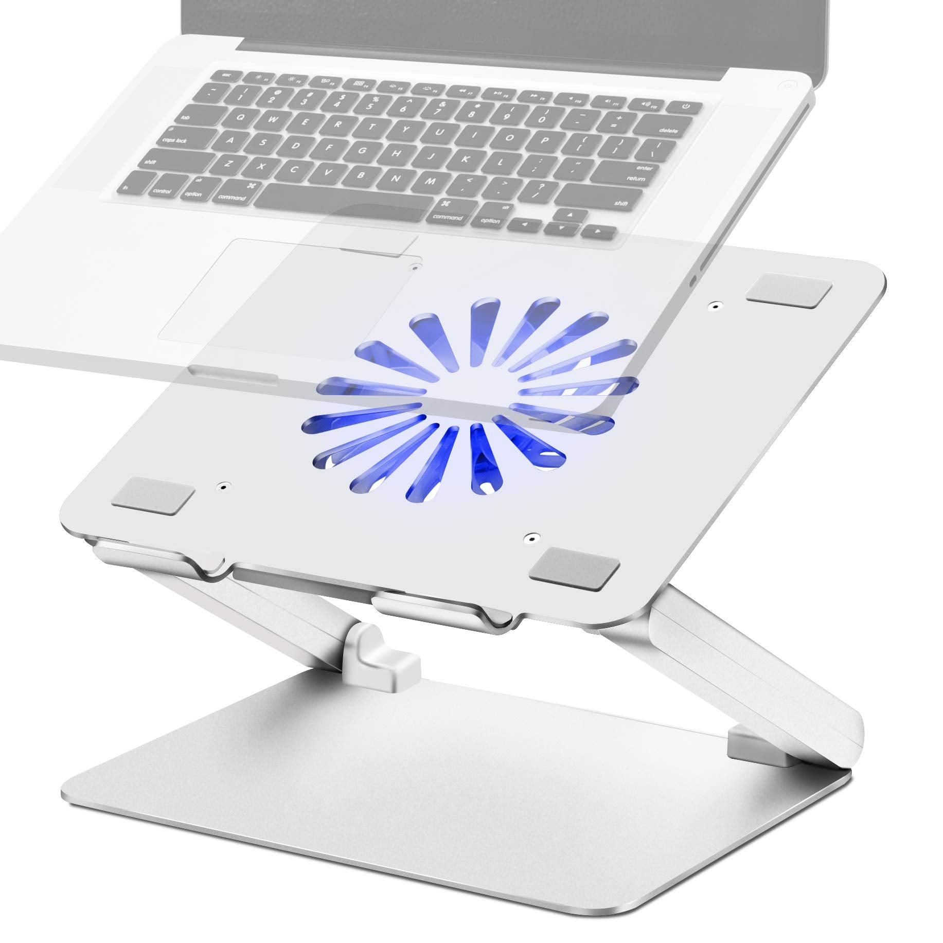 Soundance Laptop Cooling Pad With Low Noise Fan And 3.0 Usb Hubs, Ventilated Laptop Cooler Prevent Overheating, Ergonomic Laptop Stand Support Up To 17� Gaming Notebook Computer, Aluminum