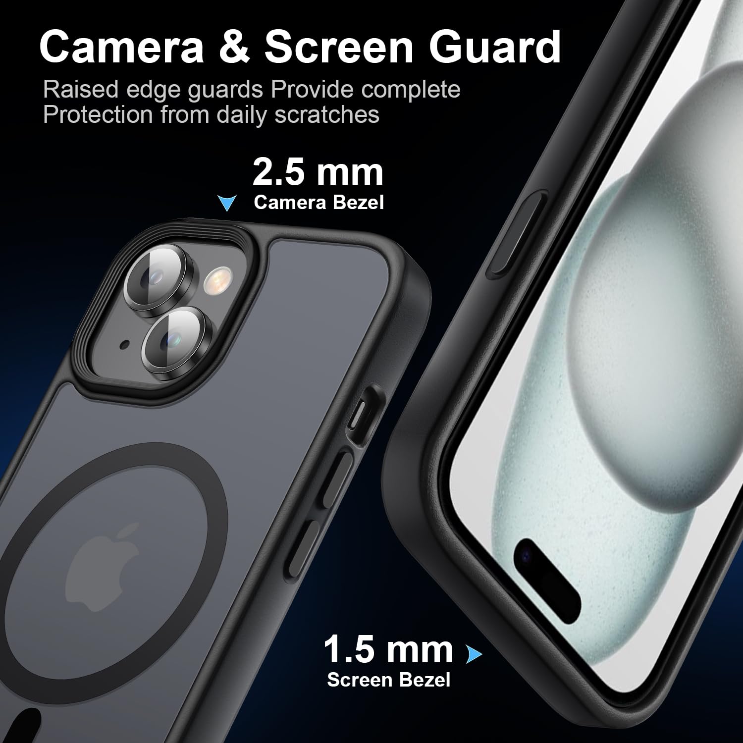 Yzoiko Strong Magnetic Case For Iphone 15 Case [10Ft Grade Drop Tested & Compatible With Magsafe] Translucent Anti Fingerprint A