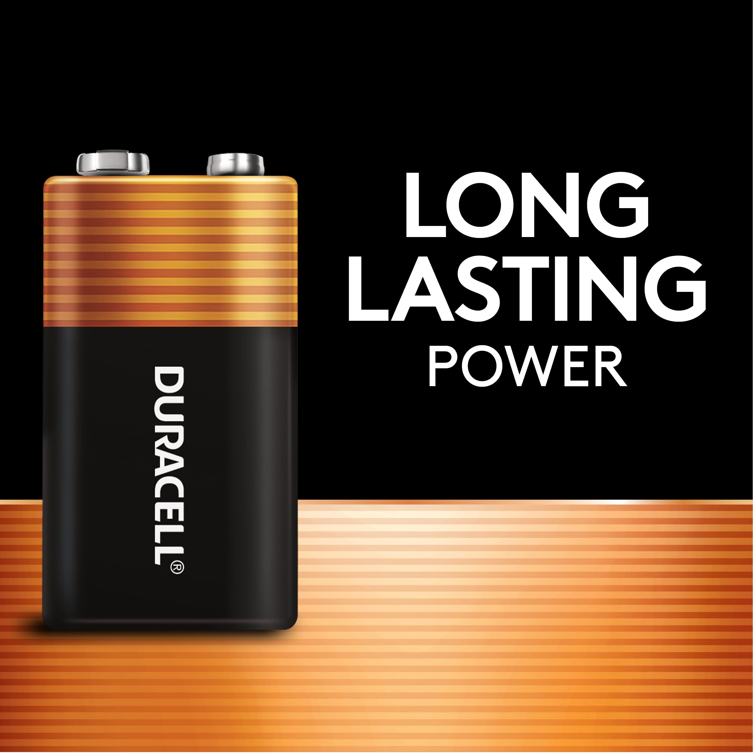 Duracell Coppertop 9V Battery, 4 Count Pack, 9-Volt Battery With Long-Lasting Power, All-Purpose Alkaline 9V Battery For Househo