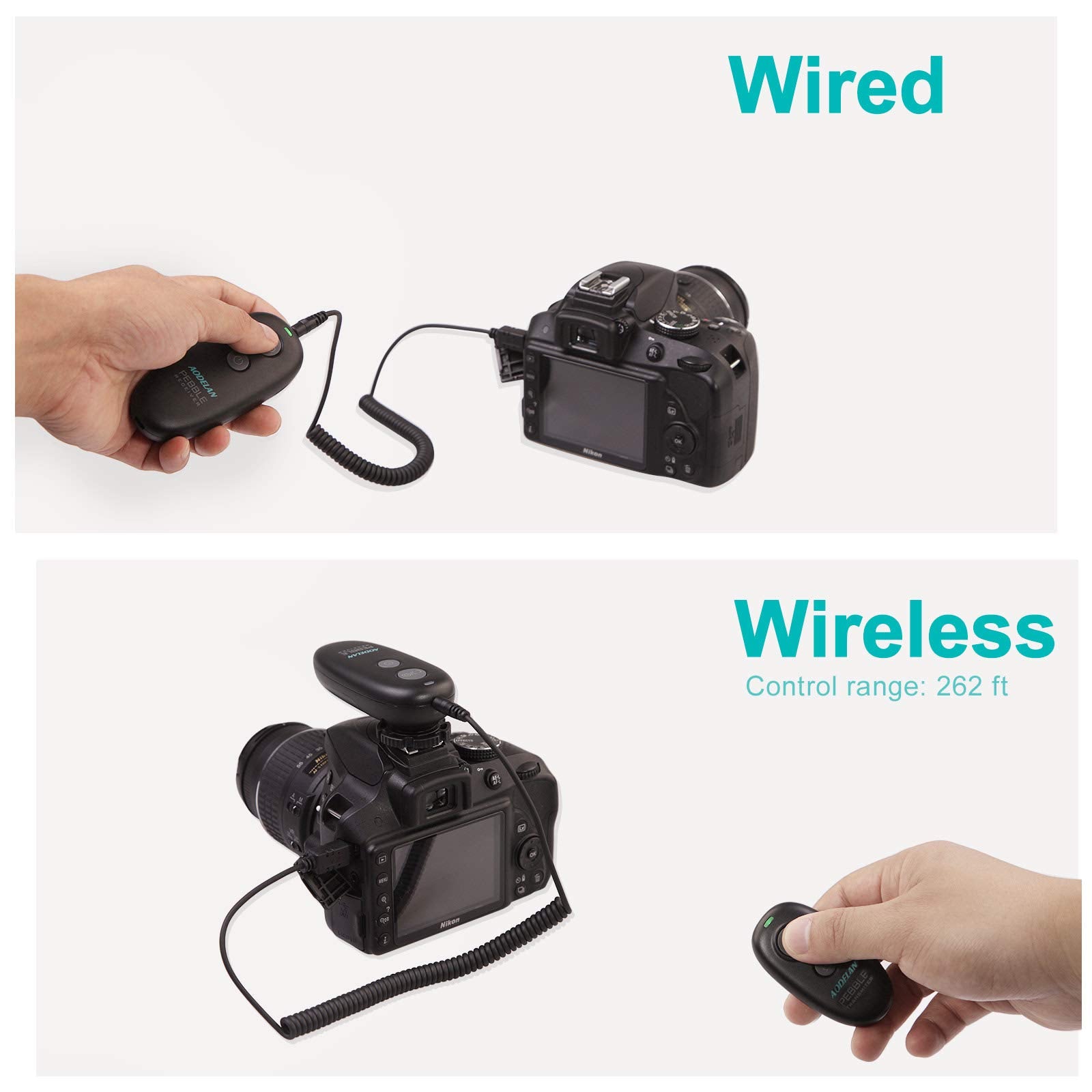 Aodelan Camera Wireless Shutter Release Remote Control For Nikon D850,D810,D700, D500, D4, D5, D4S, D3100, D5000, D7200, D600, D
