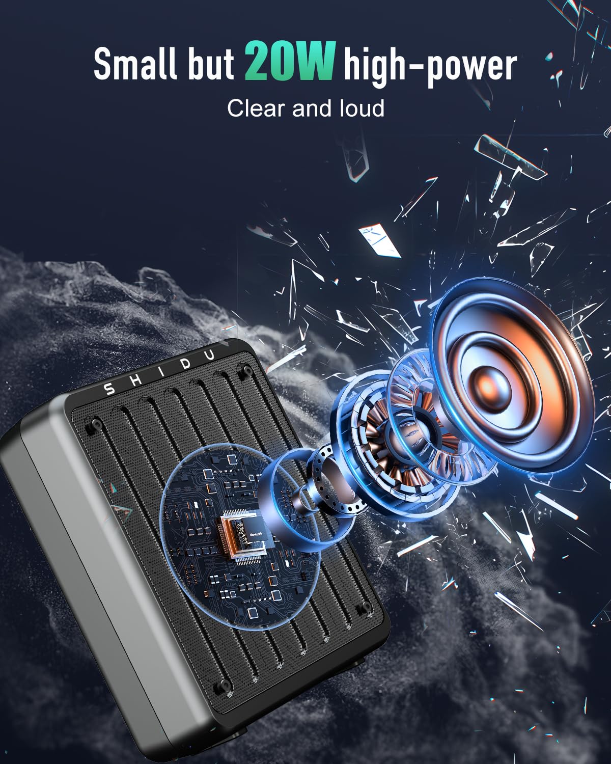 Shidu 20W Voice Amplifier Wireless Lavalier Microphone Bluetooth Voice Amplifier For Teachers Portable Microphone With Speaker F