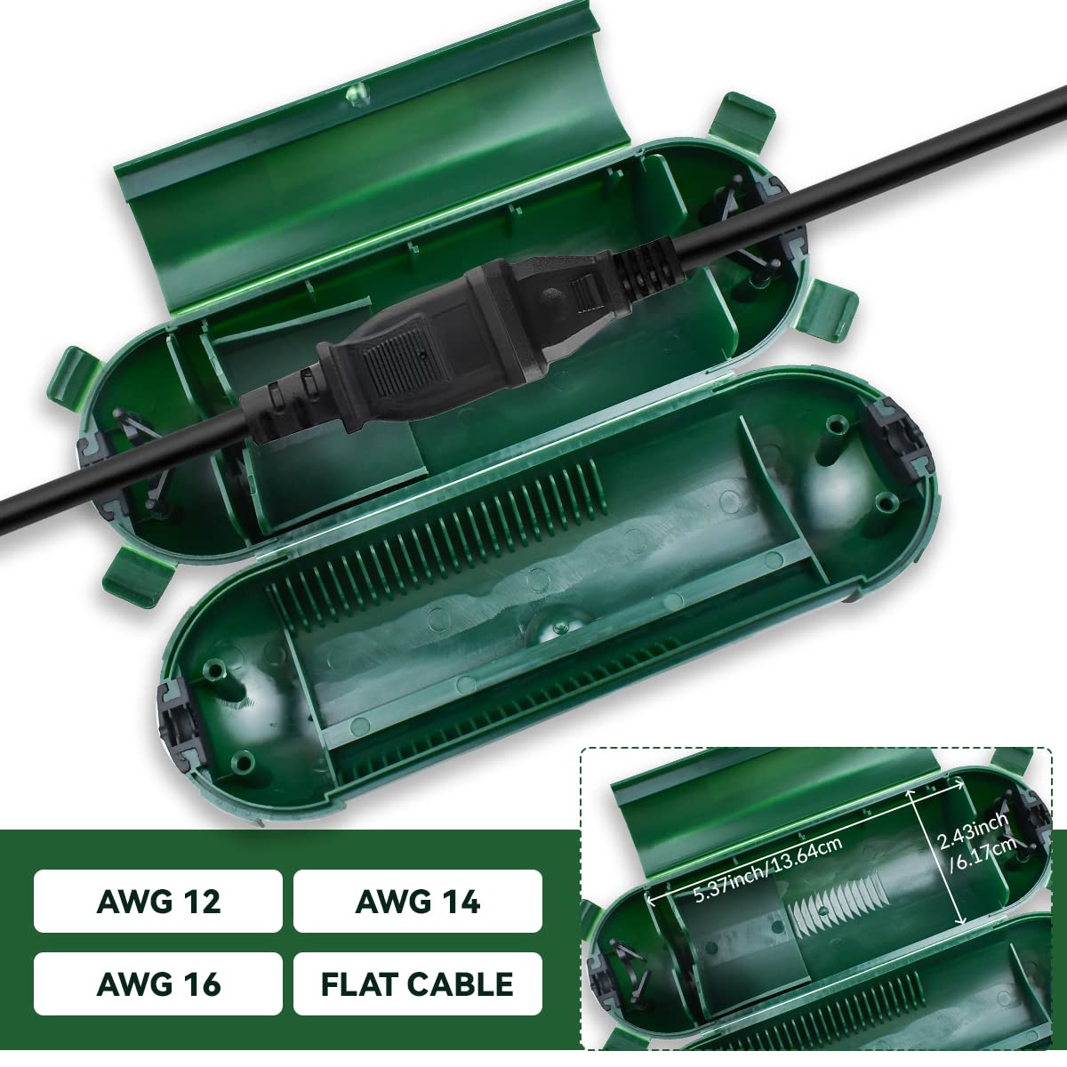 2 Pcs Outdoor Waterproof Extension Cord Safety Box Weatherproof Resistant Seal Housing Ip44Waterproof Connection Box For Protect