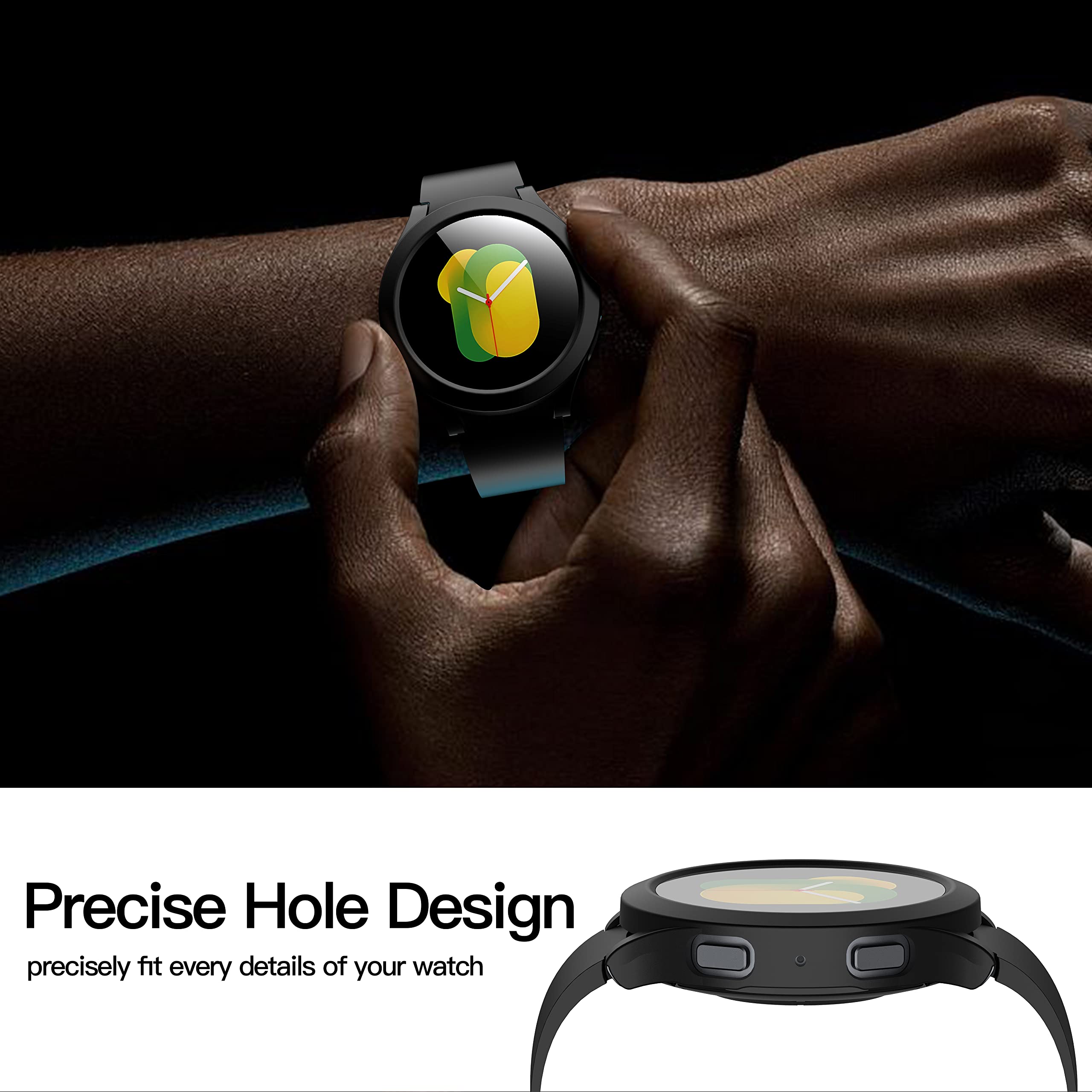 Misxi 2 Pack Hard Pc Case With Screen Protector For Samsung Galaxy Watch 5 Galaxy Watch 4 40Mm, Ultra Thin Scratch Resistant Cov